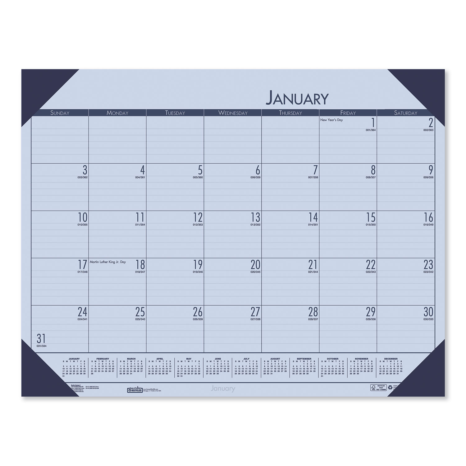 House of Doolittle 124-73 Recycled EcoTones Sunset Orchid Monthly Desk Pad Calendar, 22 x 17, 2020 (HOD12473) 