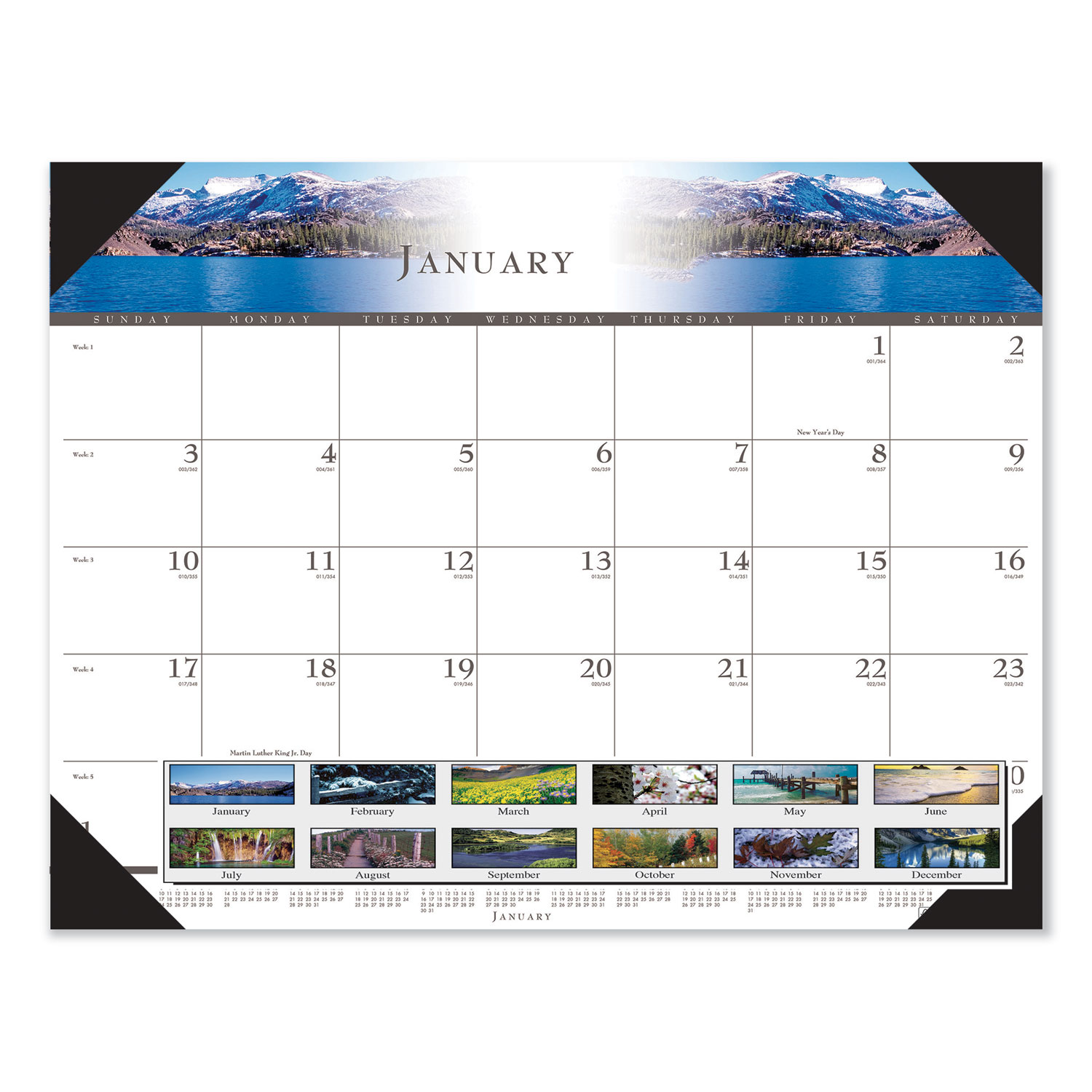  House of Doolittle 140 Recycled Full-Color Photo Monthly Desk Pad Calendar, 22 x 17, 2020 (HOD140HD) 