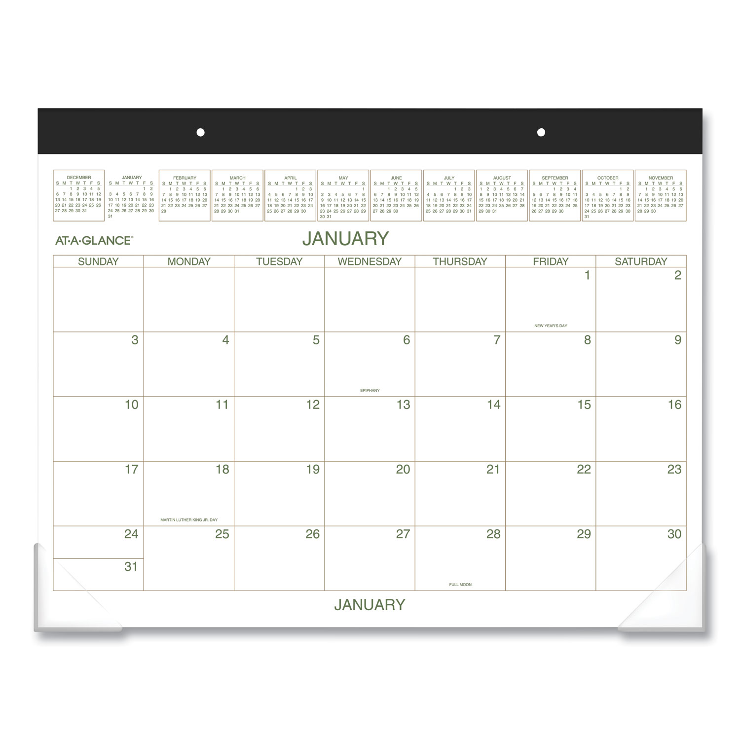  AT-A-GLANCE GG2500-00 Two-Color Desk Pad, 22 x 17, 2020 (AAGGG250000) 