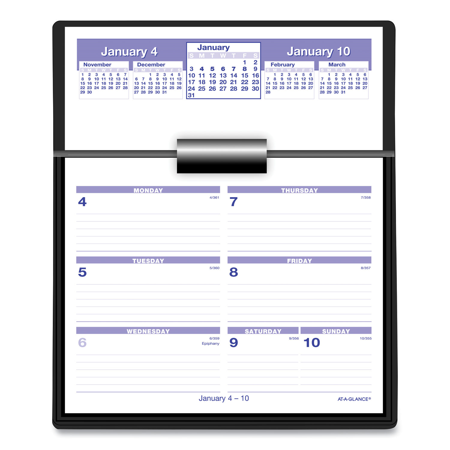  AT-A-GLANCE SW700X-00 Flip-A-Week Desk Calendar and Base, 5 5/8 x 7, White, 2020 (AAGSW700X00) 