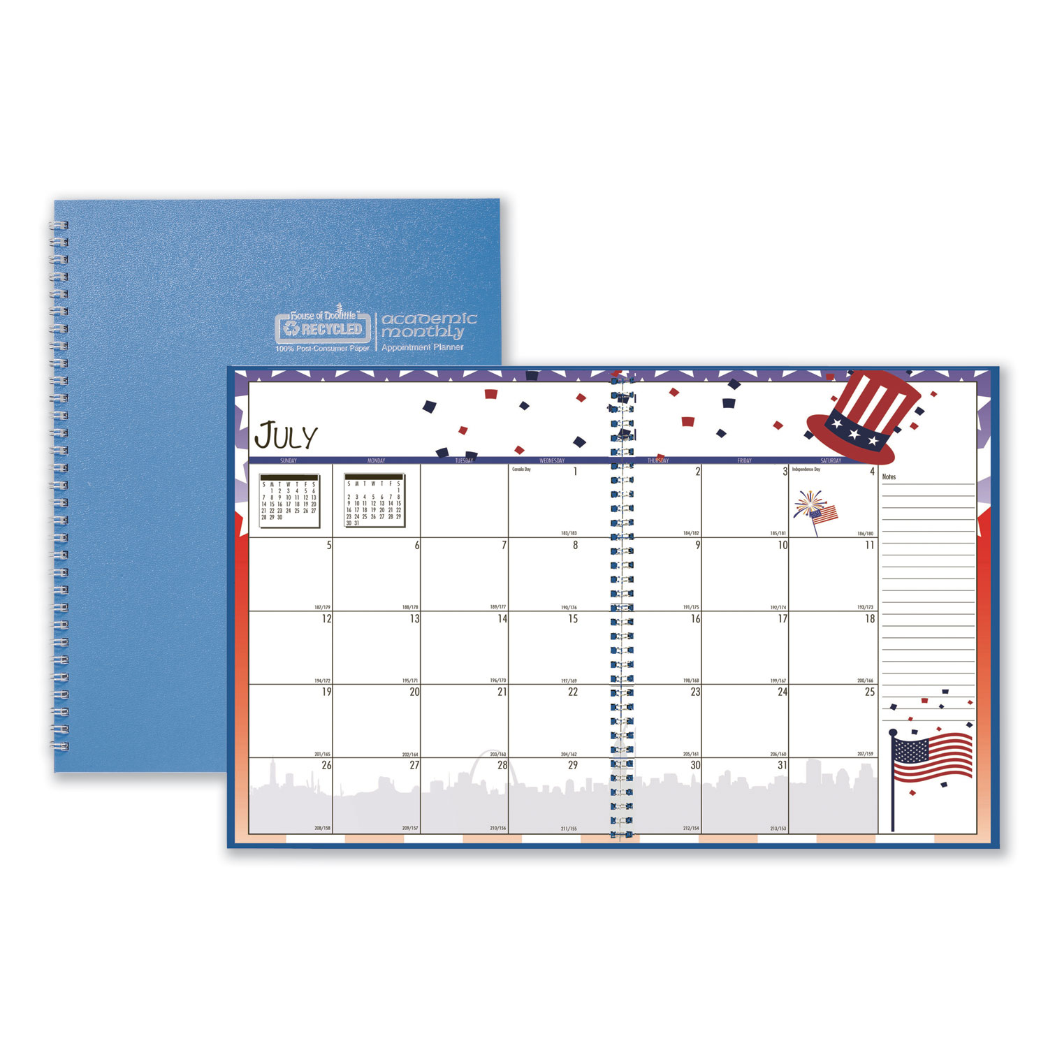 House of Doolittle™ Seasonal Monthly Academic Planner, 10 x 7, Light Blue, 2020-2021