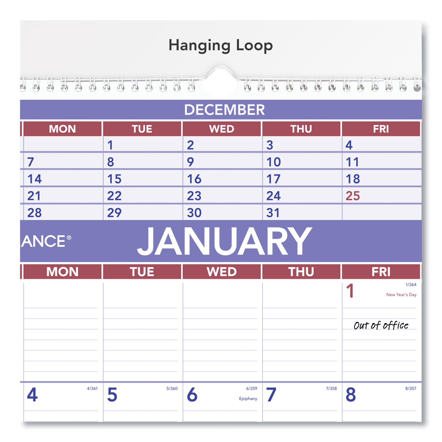 At-A-Glance 3-Month Wall Calendar - All-state Legal - View #3