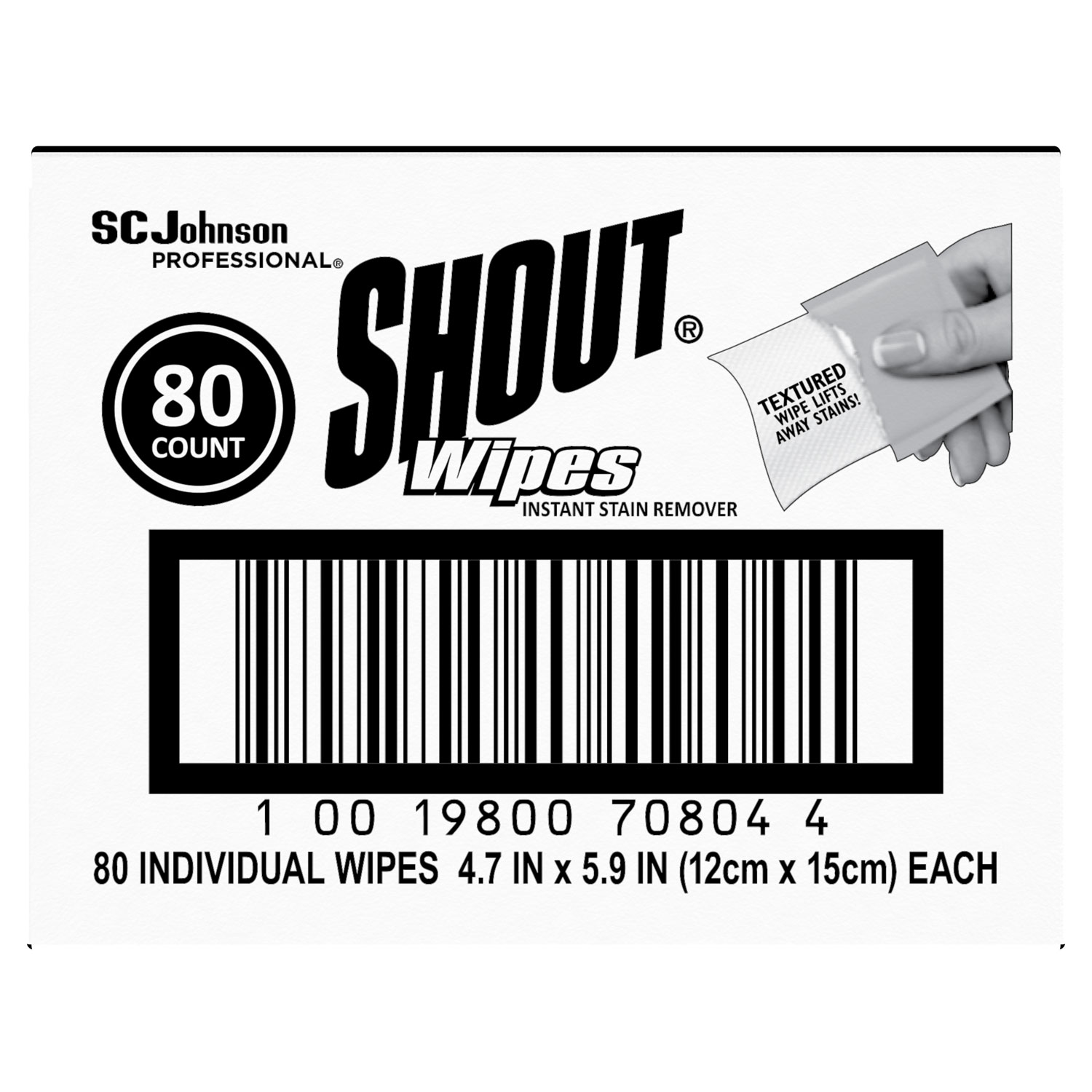Shout Stain Remover Wipes, 12 Count