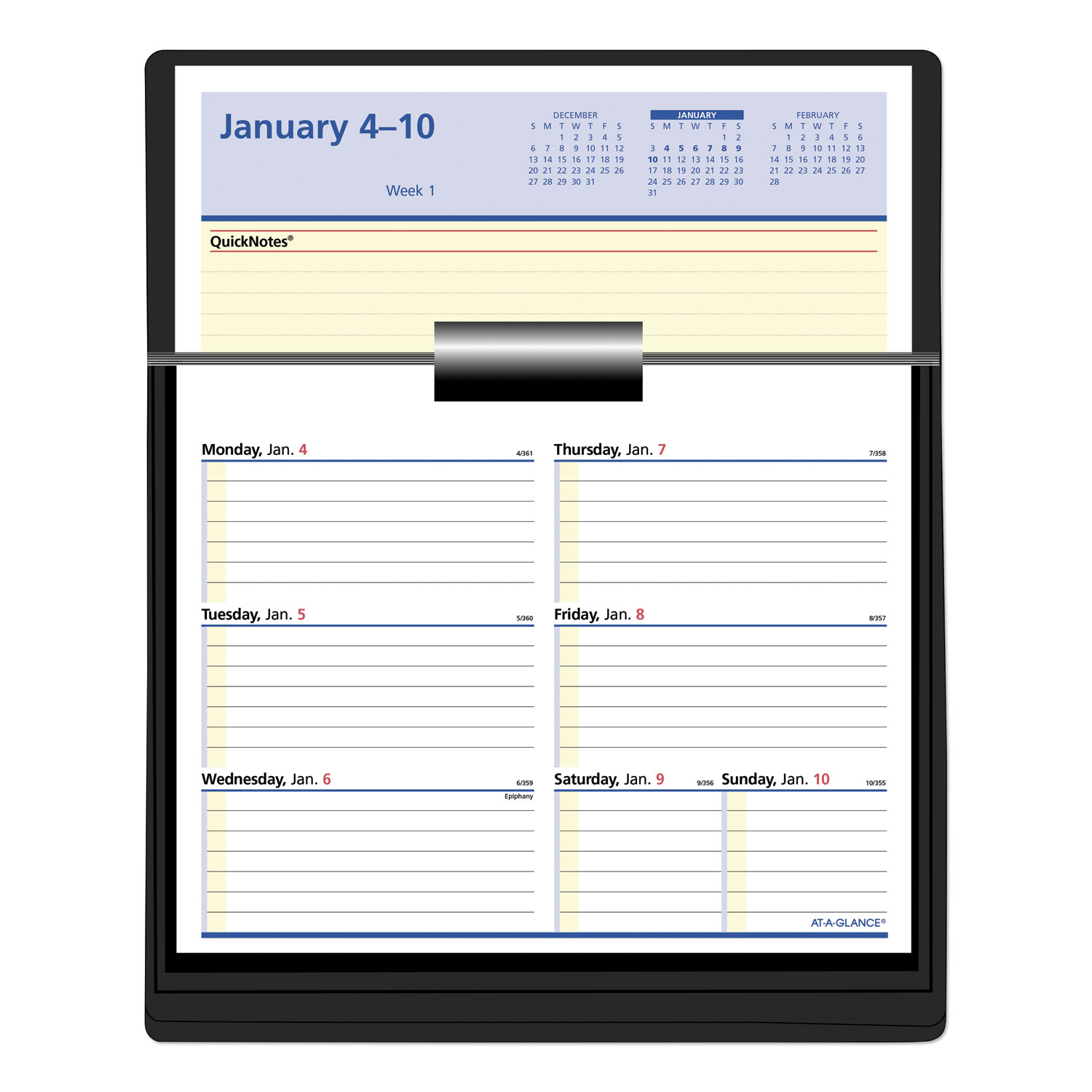  AT-A-GLANCE SW706-50 Flip-A-Week Desk Calendar Refill with QuickNotes, 5 5/8 x 7, White, 2020 (AAGSW70650) 