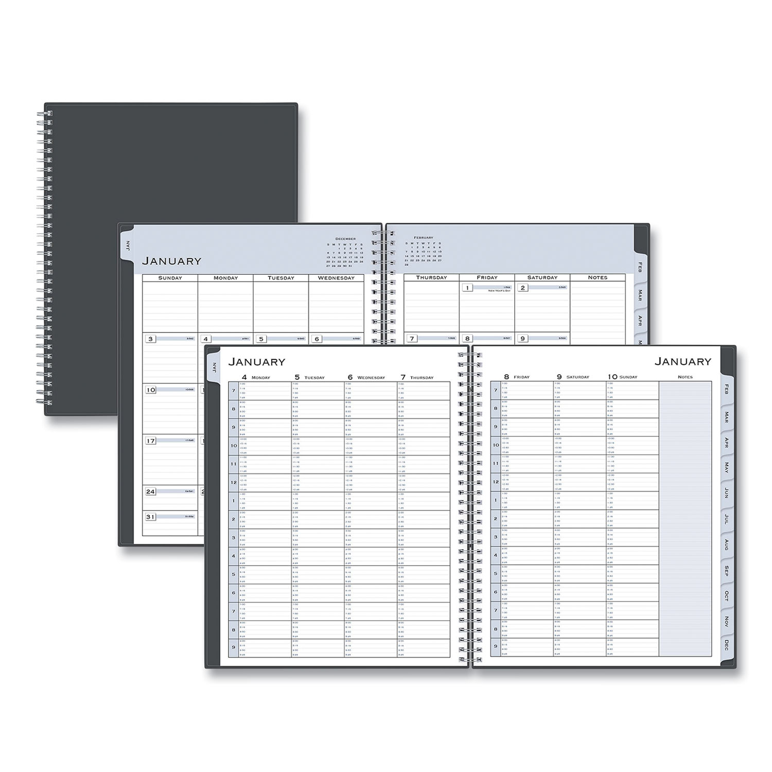 Blue Sky 100009 Passages Appointment Planner, Vertical Format, 11 x 8.5, Black Cover, 2020 (BLS100009) 