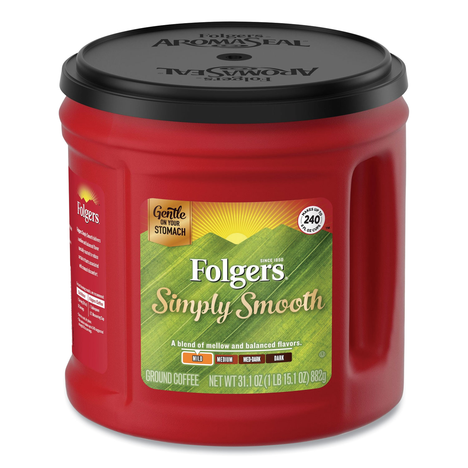  Folgers 20672 Country Roast Coffee, Country Roast, 25.1 oz Canister, 6/Carton (FOL20672) 