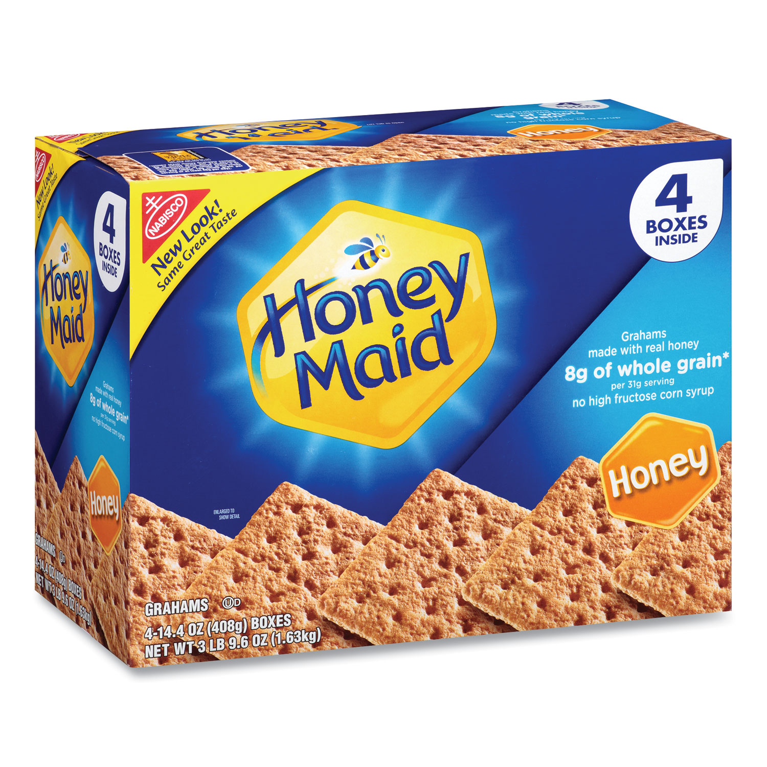  Nabisco 19256 Honey Maid Honey Grahams, 14.4 oz Box, 4 Boxes/Pack, Free Delivery in 1-4 Business Days (GRR22000442) 