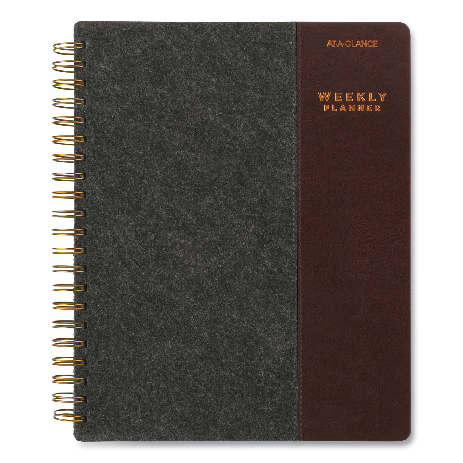  AT-A-GLANCE YP90525 Signature Collection Two-Toned Weekly/Monthly Planner, 11 x 8.5, Gray/Brown, 2021 (AAGYP90525) 