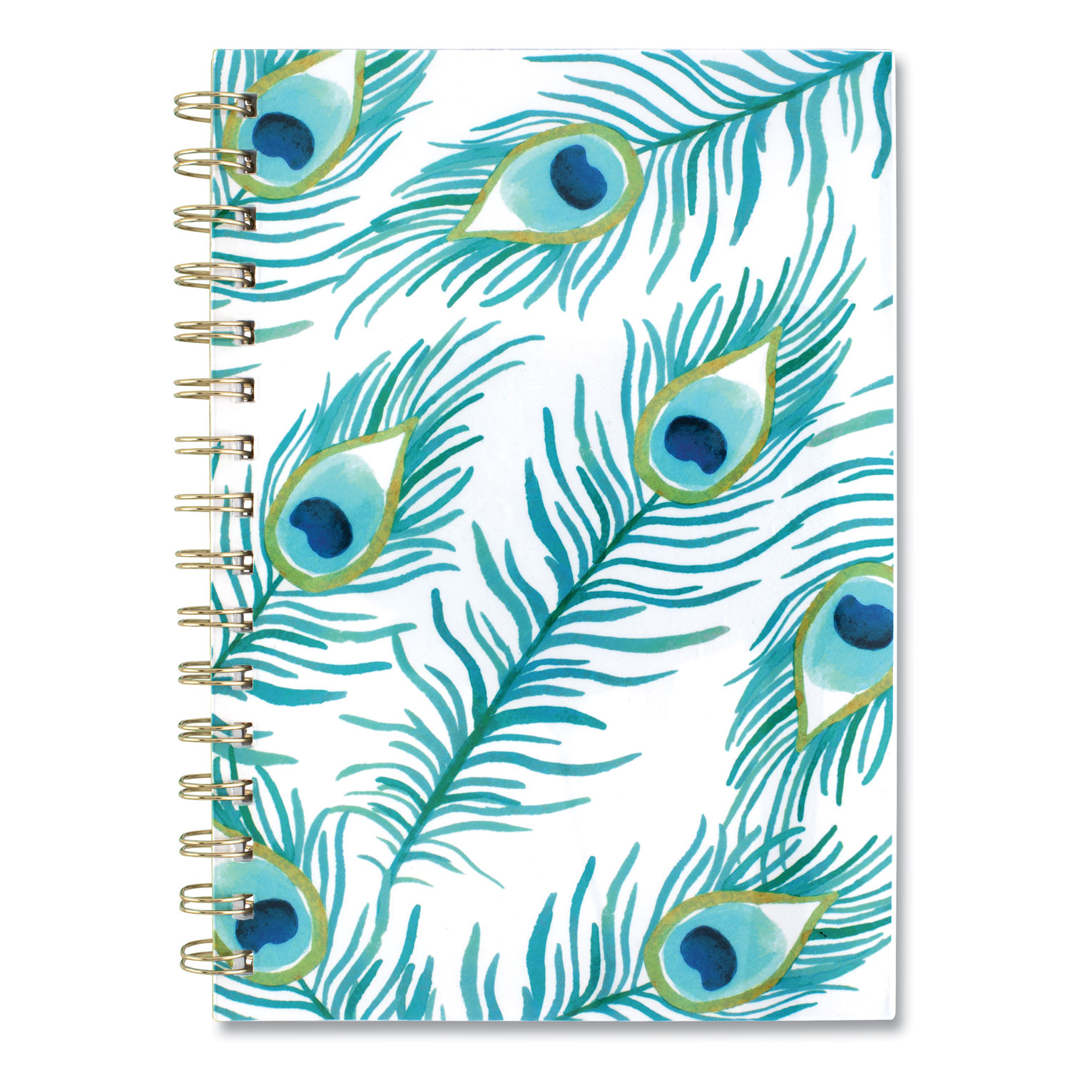 Cambridge® Peacock Weekly/Monthly Planner, 8.5 x 5.5, White/Green/Blue, 2021