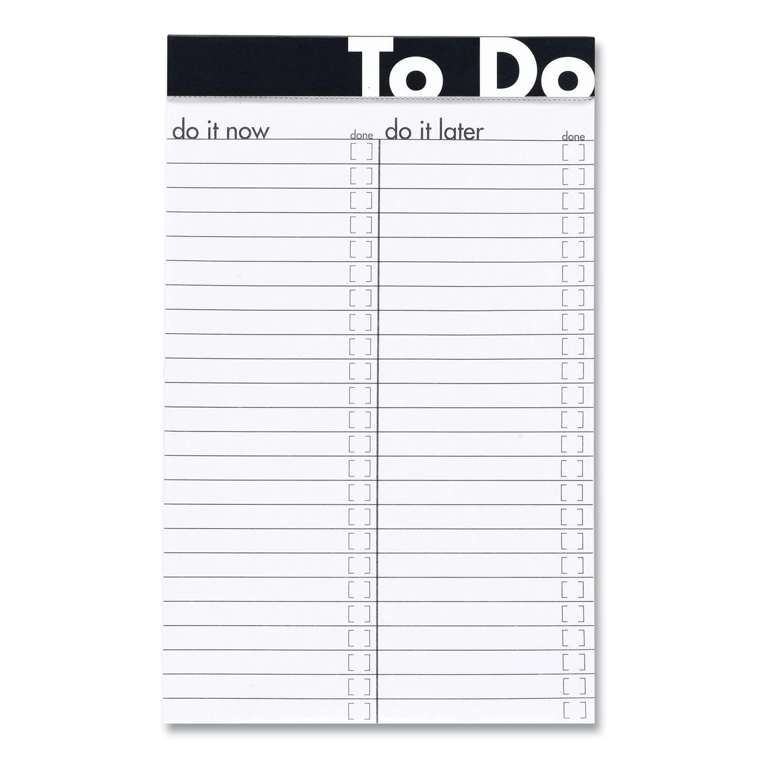 Ampad® To Do Notepads, Wide/Legal Rule, Randomly Assorted Header Band Colors, 50 White Sheets