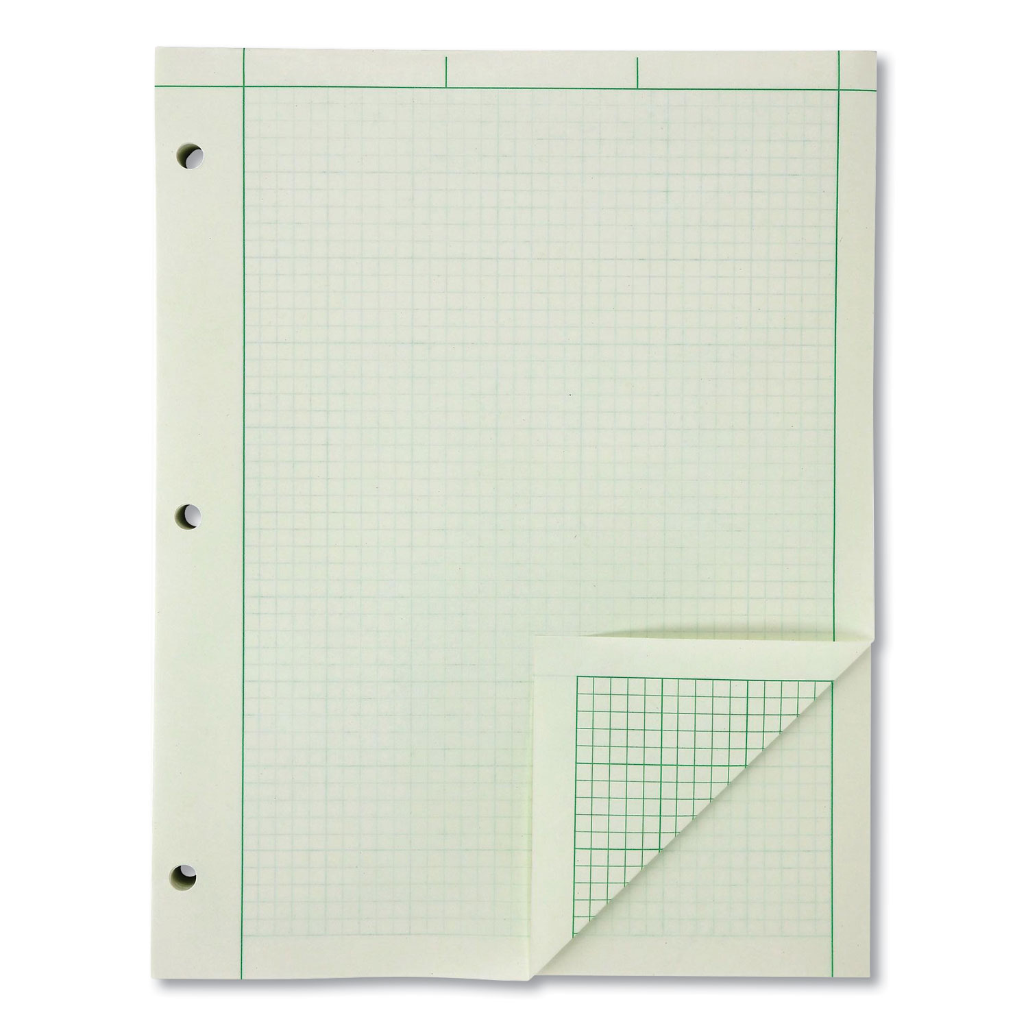 Ampad® Evidence Engineers Computation Pad, 5 sq/in Quadrille Rule, 8.5 x 11, Green Tint, 200 Sheets/Pad