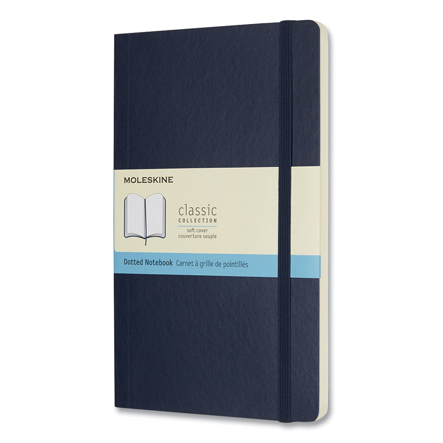 Moleskine® Classic Softcover Notebook, 1 Subject, Dotted Rule, Sapphire Blue Cover, 8.25 x 5