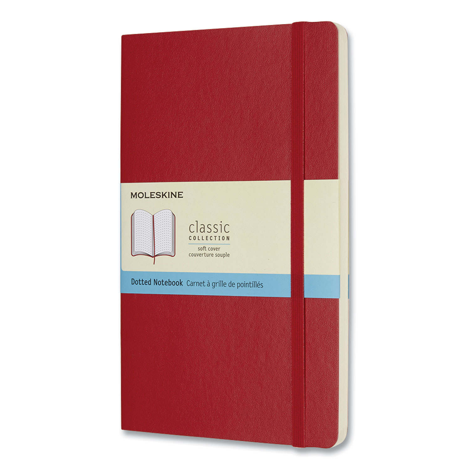 Moleskine® Classic Softcover Notebook, 1 Subject, Dotted Rule, Scarlet Red Cover, 8.25 x 5