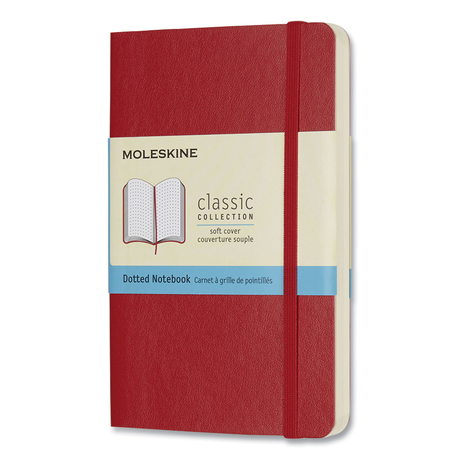  Moleskine 854627 Classic Softcover Notebook, 1 Subject, Dotted Rule, Scarlet Red Cover, 3.5 x 5.5 (HBG24359869) 