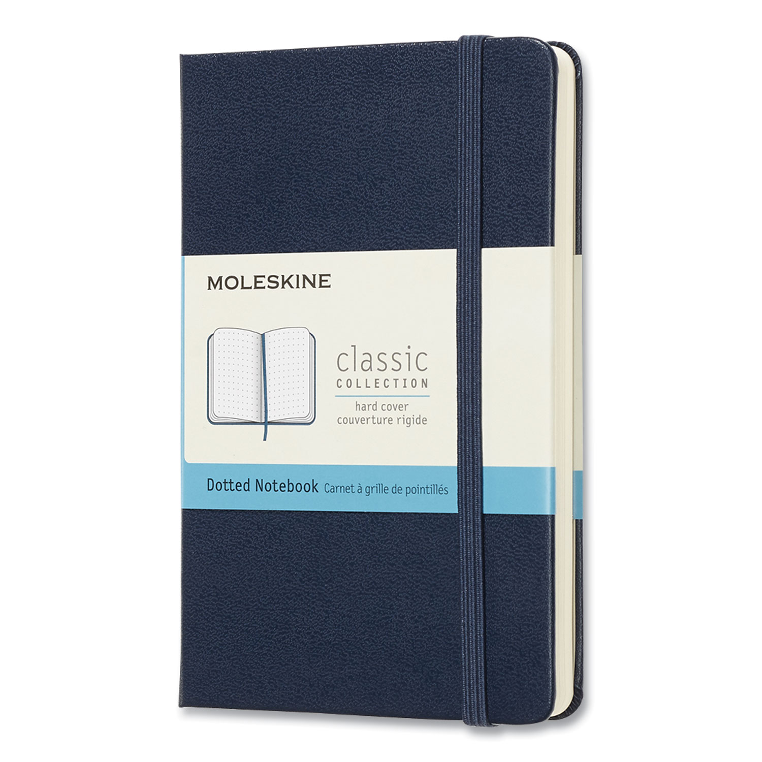 Moleskine® Classic Collection Hard Cover Notebook, Dotted Ruled, Sapphire Blue Cover, 5.5 x 3.5
