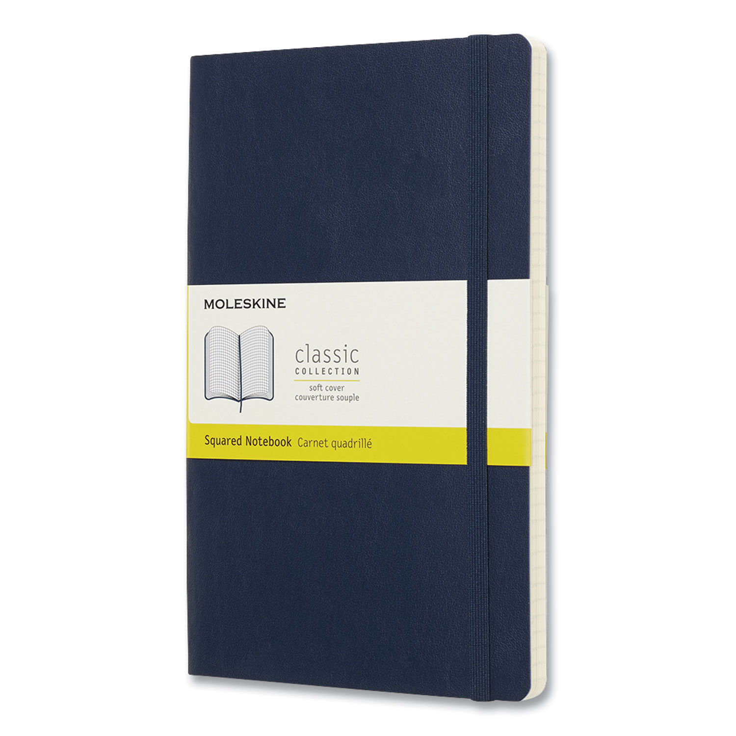 Moleskine® Classic Softcover Notebook, 1 Subject, Quadrille Rule, Sapphire Blue Cover, 8.25 x 5