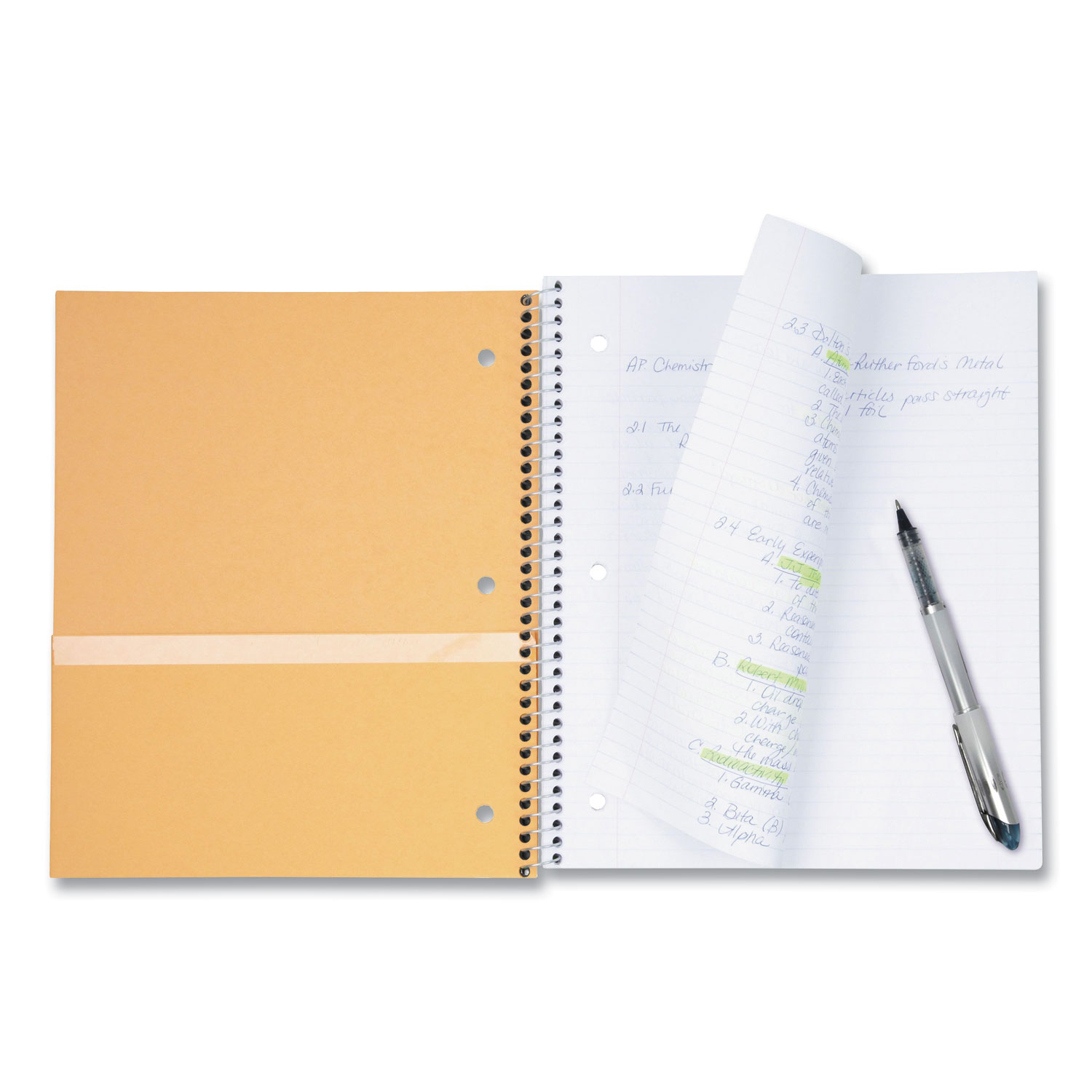 Five Star® Wirebound Notebook, 3 Subjects, Wide/Legal Rule, Randomly Assorted Color Covers, 10.5 x 8, 200 Sheets