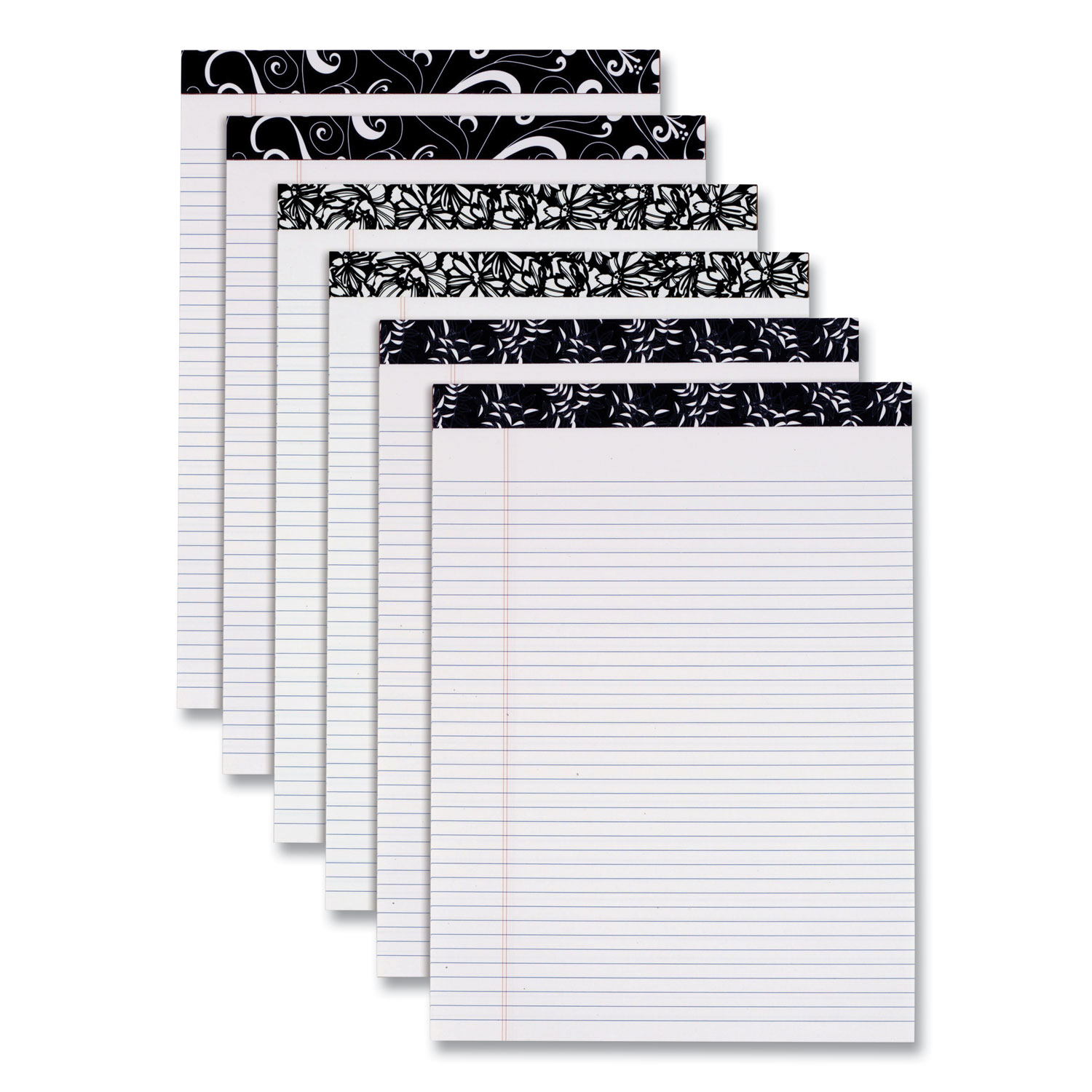  TOPS 20497 Fashion Legal Pads, Narrow Rule, 8.5 x 11.75, 50 White Sheets, 6/Pack (TOP330556) 