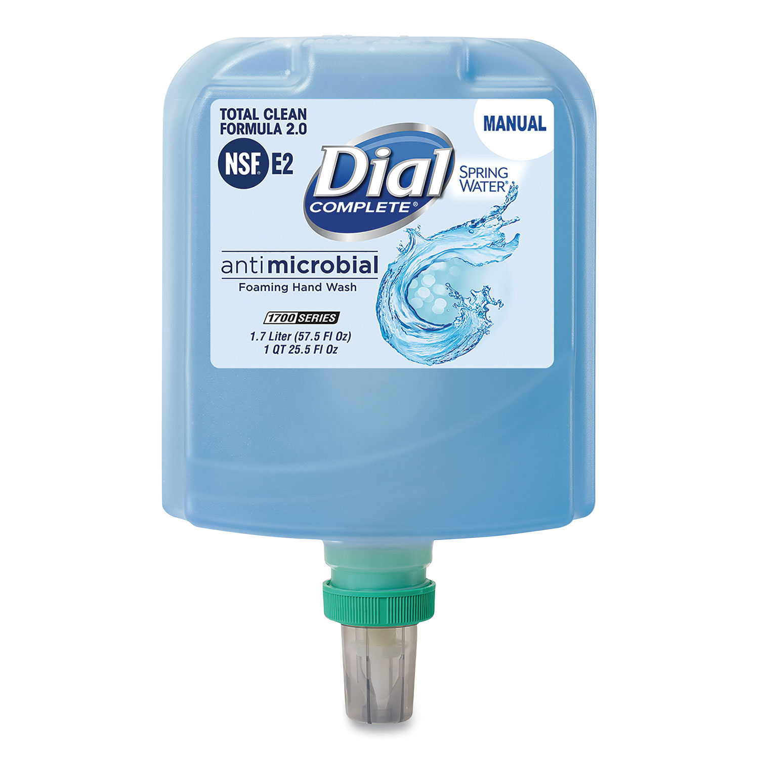 Dial® Professional Dial 1700 Manual Refill Antimicrobial Foaming Hand Wash, Spring Water, 1.7 L Bottle