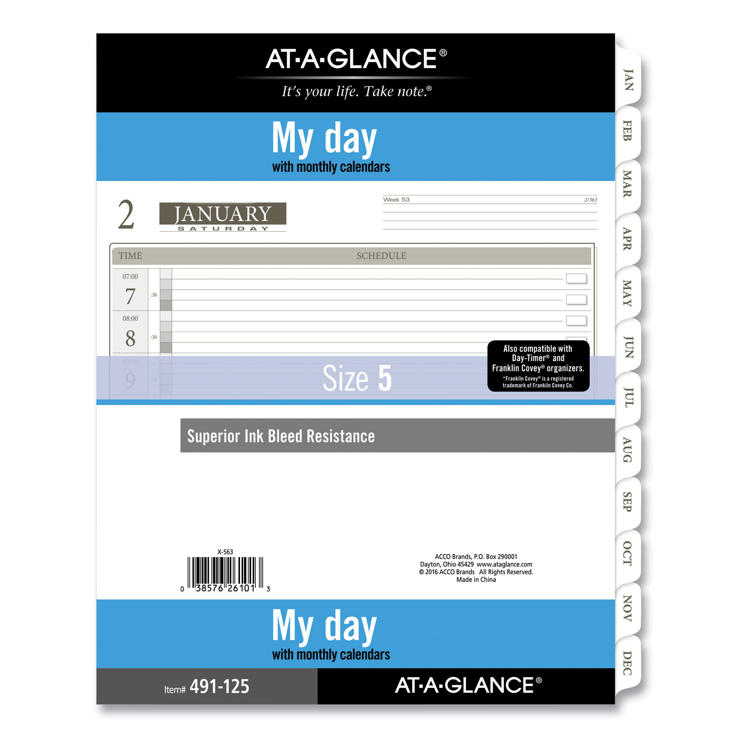  AT-A-GLANCE 49112521 1-Page-Per-Day Planner Refills, 11 x 8.5, White, 2021 (AAG49112521) 