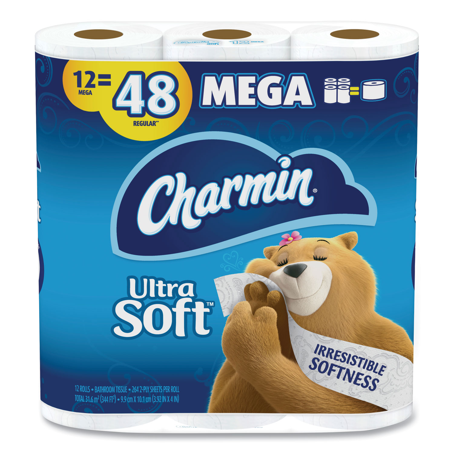  Charmin 79546 Ultra Soft Bathroom Tissue, Septic Safe, 2-Ply, White, 4 x 3.92, 284 Sheets/Roll, 12 Rolls/Pack, 4 Packs/Carton (PGC79546) 
