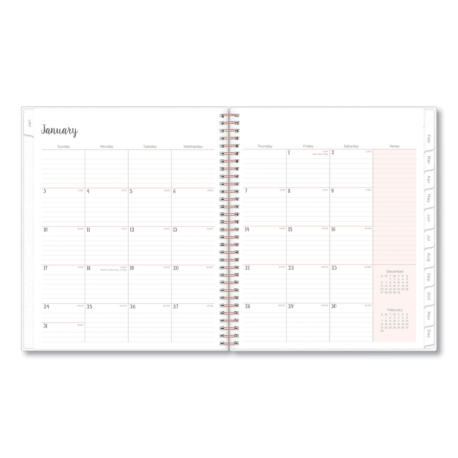 Blue Sky Joselyn Weekly/Monthly Planner, Joselyn Floral Artwork, 8 x 5, Pink/Peach/Black Cover, 12-Month (Jan to Dec): 2024