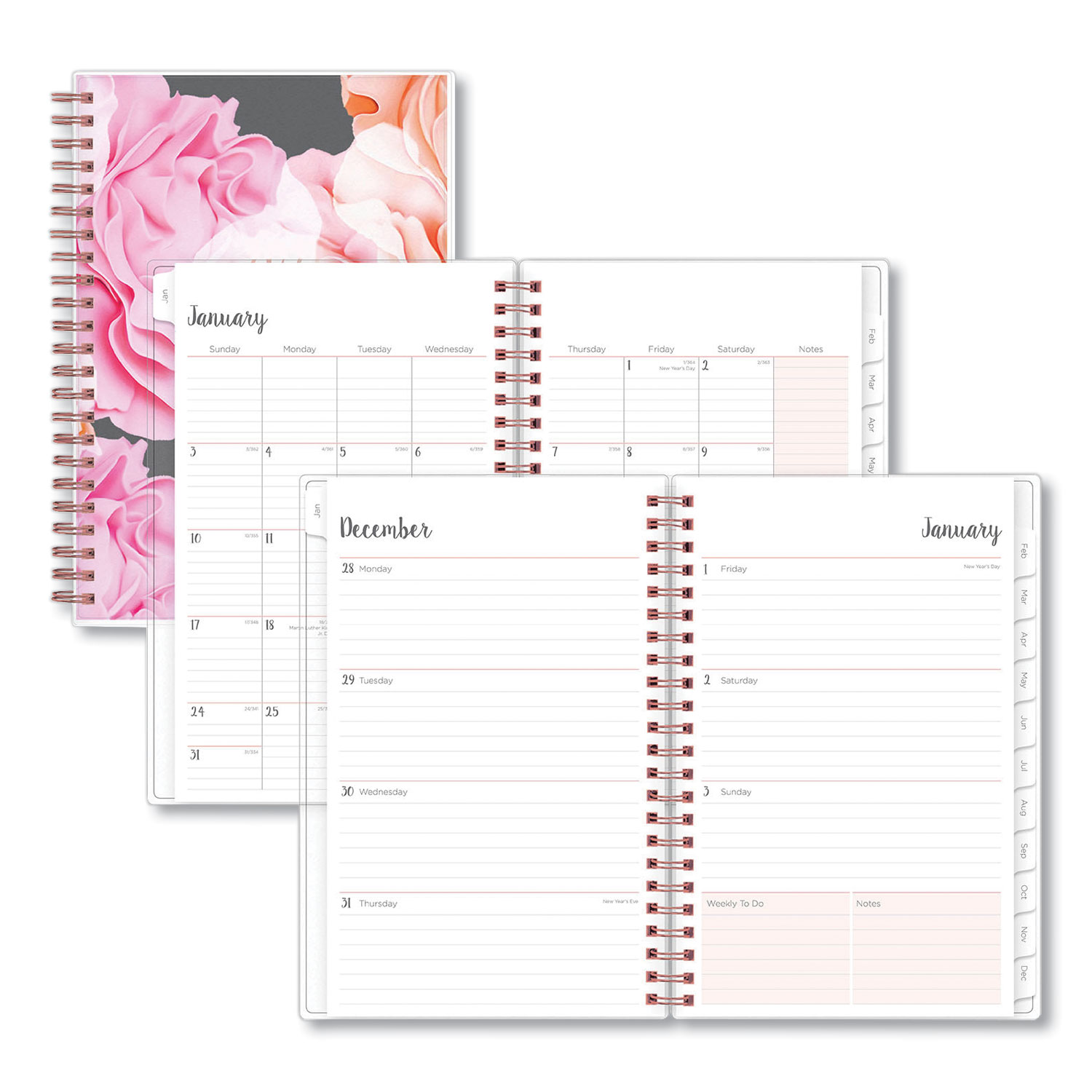 2023 - 2024 Weekly + Monthly Planner - Painted Floral (7 x 8.75