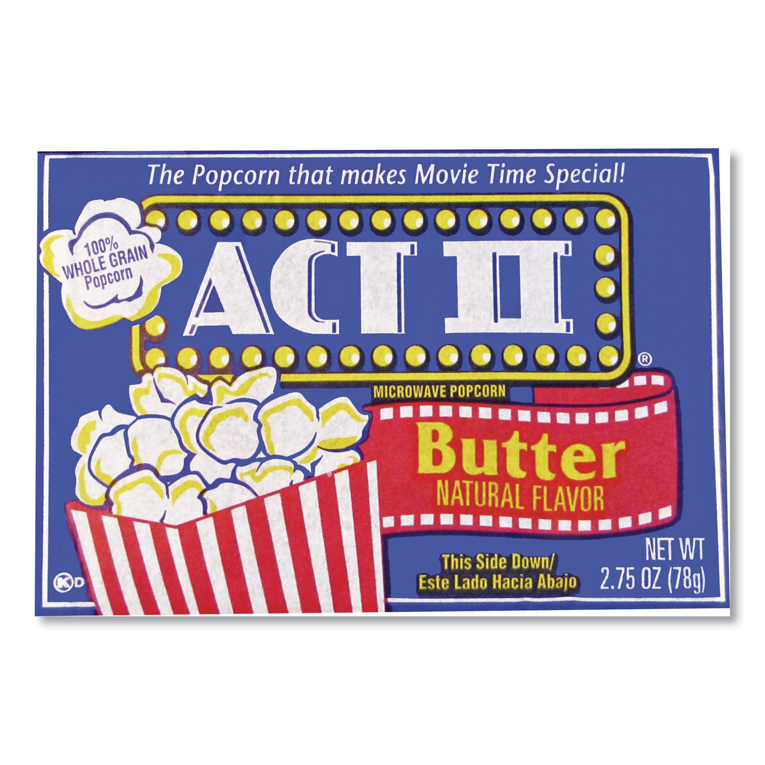 Act II® Microwave Popcorn, Butter, 2.75 oz Bag, 36/Carton