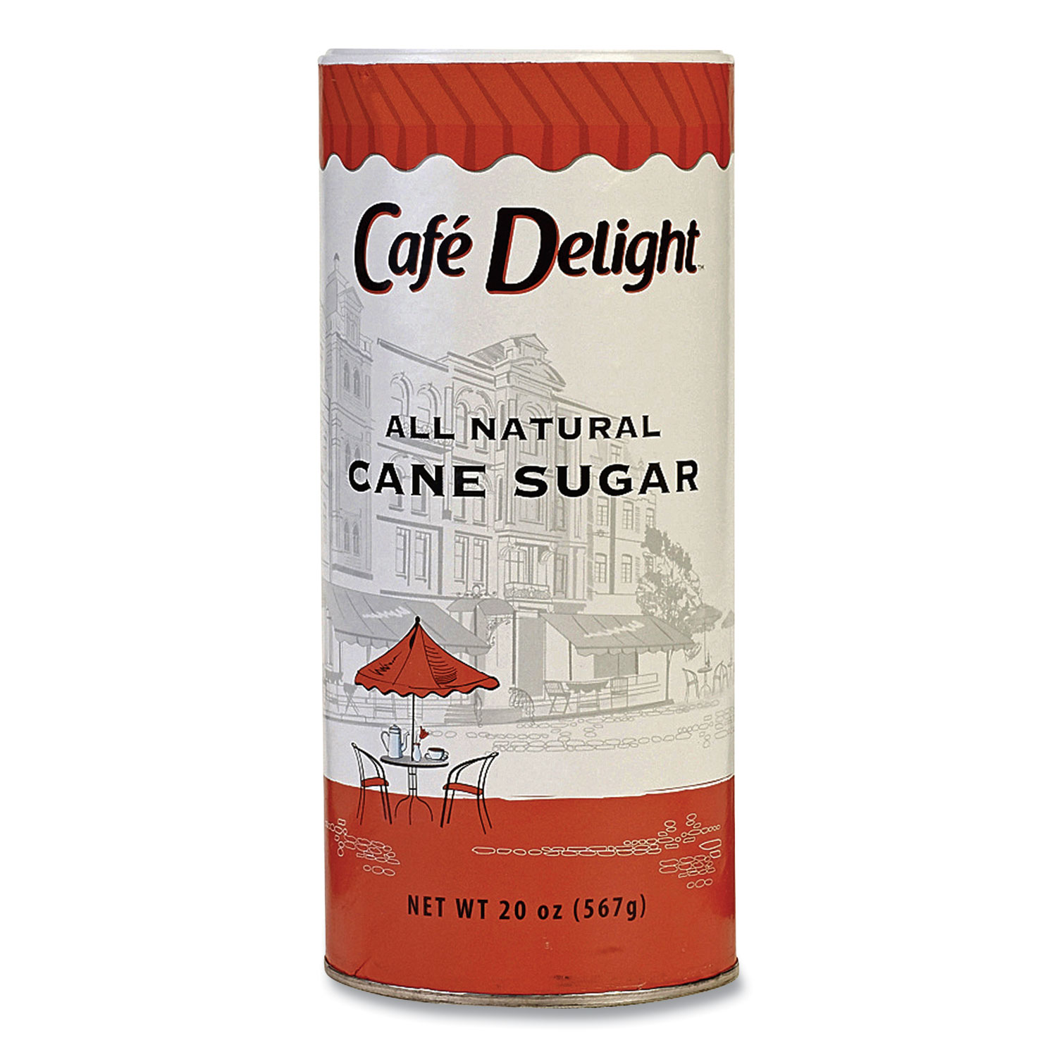  Café Delight MLY00262422 All Natural Cane Sugar. 20 oz Canister (CFL728952) 