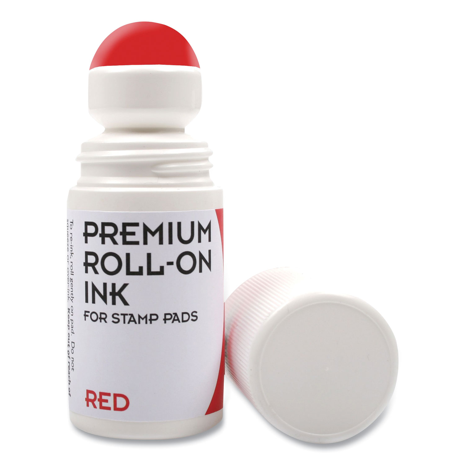  COSCO 030260 Premium Roll-On Ink, 2 oz, Red (CSC819372) 