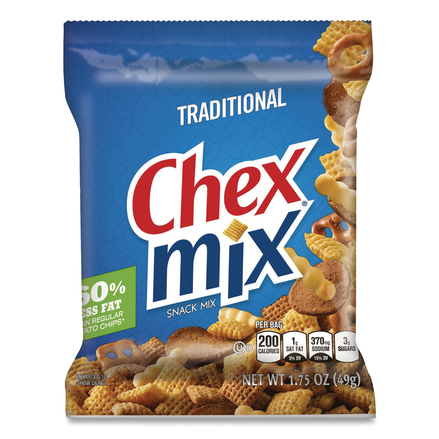  Chex Mix GEM1240 Traditional Snack Mix, 1.75 oz Snack Pack, 60 Packs/Carton (GNM402574) 