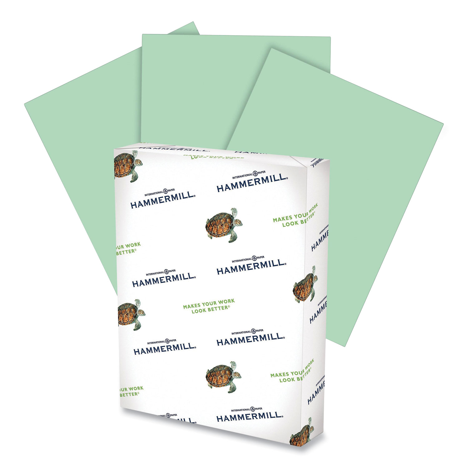 Hammermill® Fore Multipurpose Print Paper, 20lb, 8.5 x 14, Light Green, 500/Ream