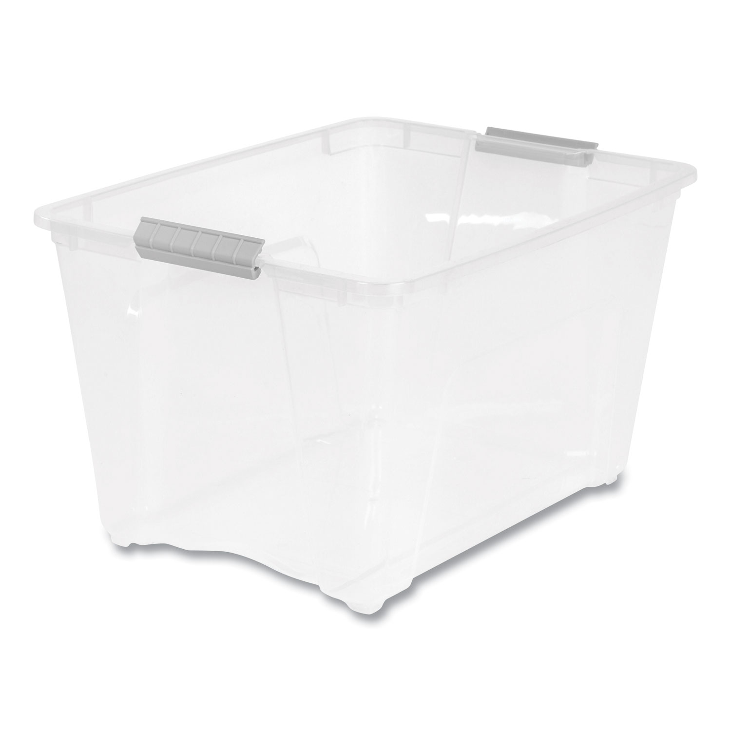Stack and Pull Latching Flat Lid Storage Box, 13.5 gal, 22 x 16.5 x  13.03, Clear - Office Express Office Products