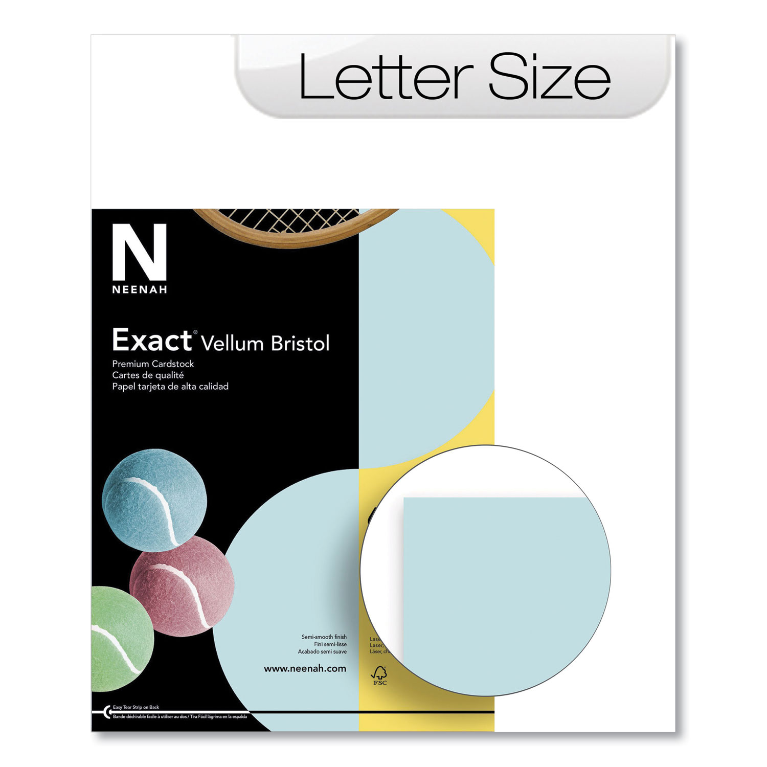  Neenah Paper 81328/82328 Exact Vellum Bristol Cover Stock, 67lb, 8.5 x 11, Blue, 250/Pack (NEE457784) 