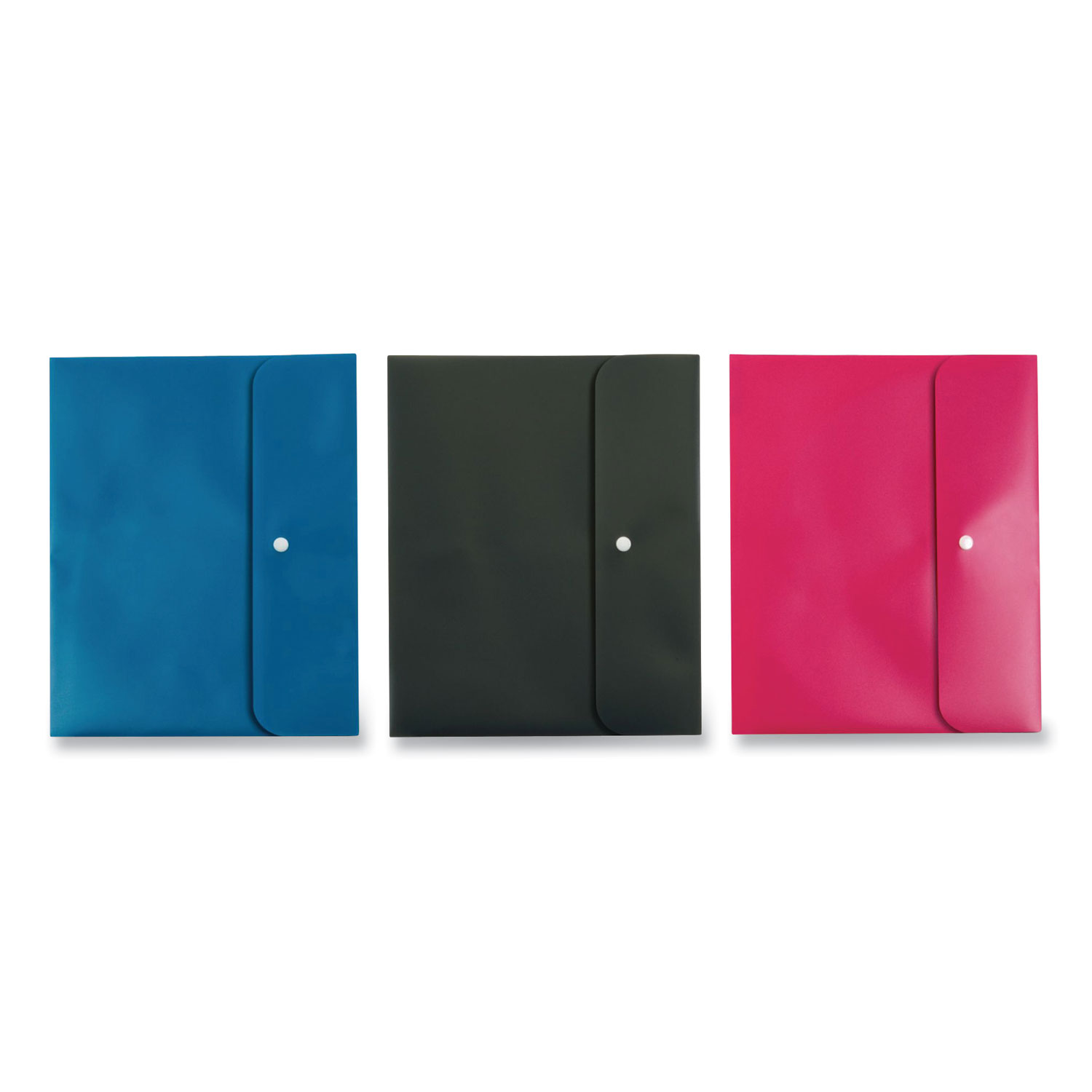 Pendaflex® Two Pocket Folders, Poly, Letter, Blue, Black, Pink, 3/Pack