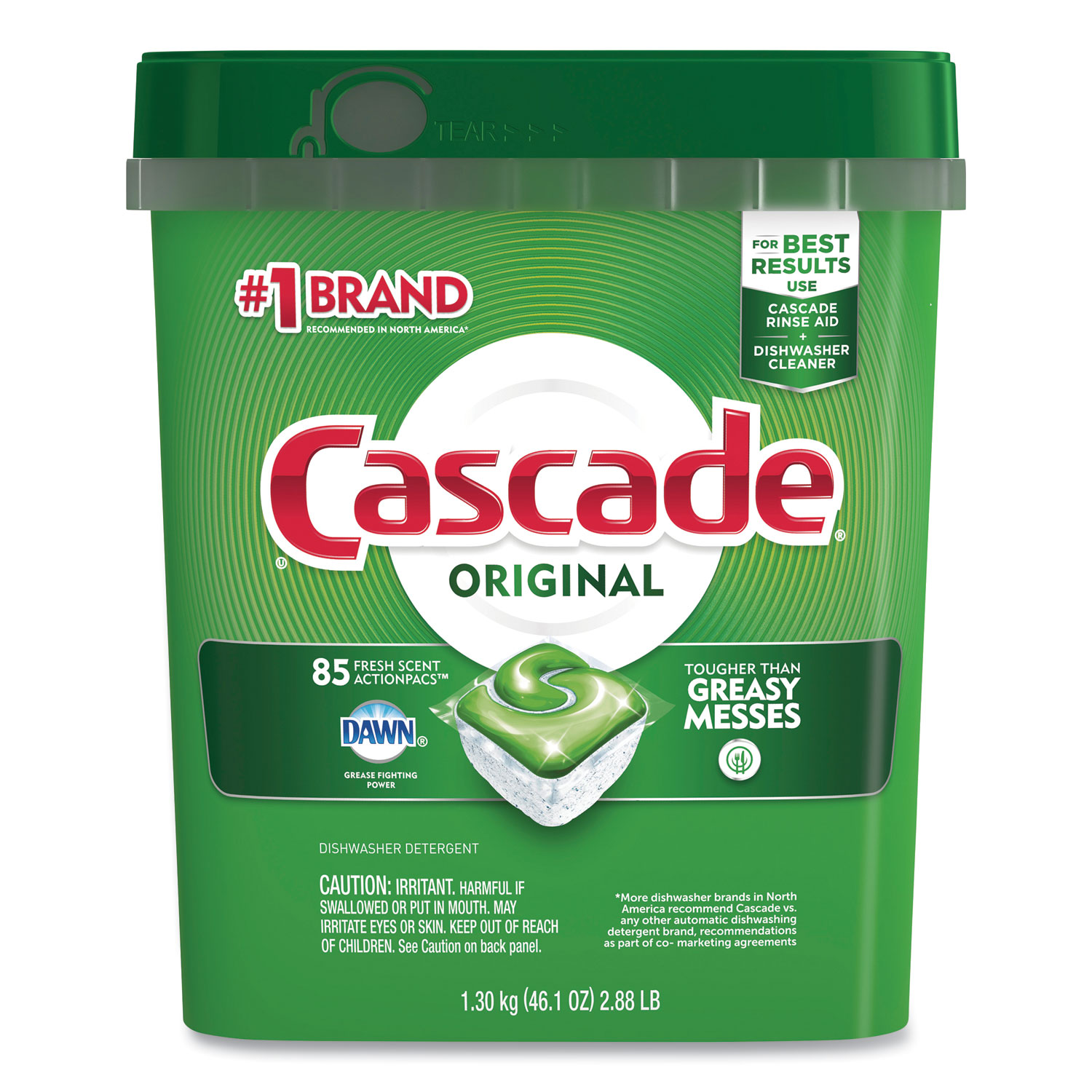 Cascade 18629 Original ActionPacs Fresh Scent Automatic Dishwasher Detergent  Pod 85 Count