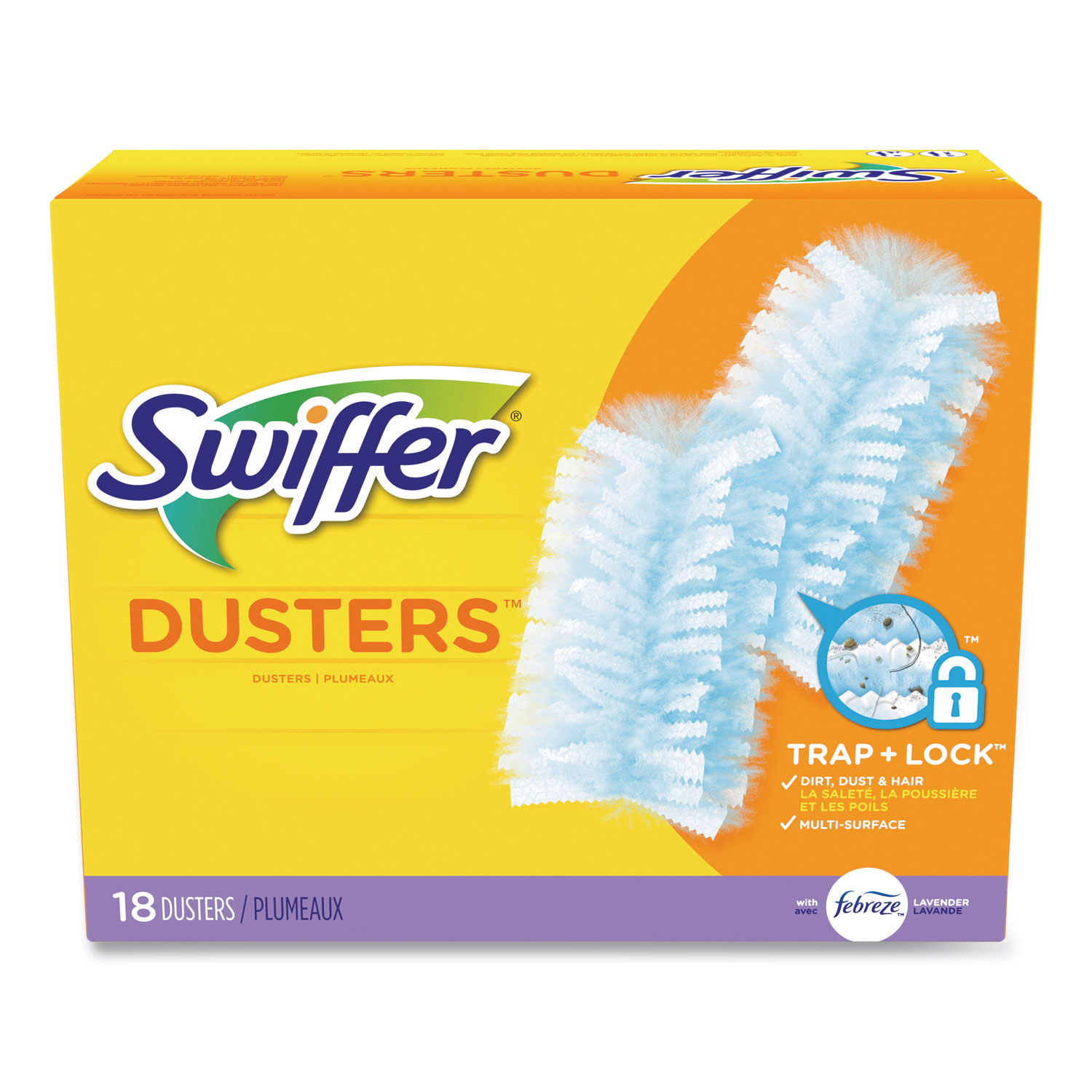  Swiffer 99037 Dusters Refill, Dust Lock Fiber, Light Blue, Lavender Scent, 18/Box (PGC2728762) 