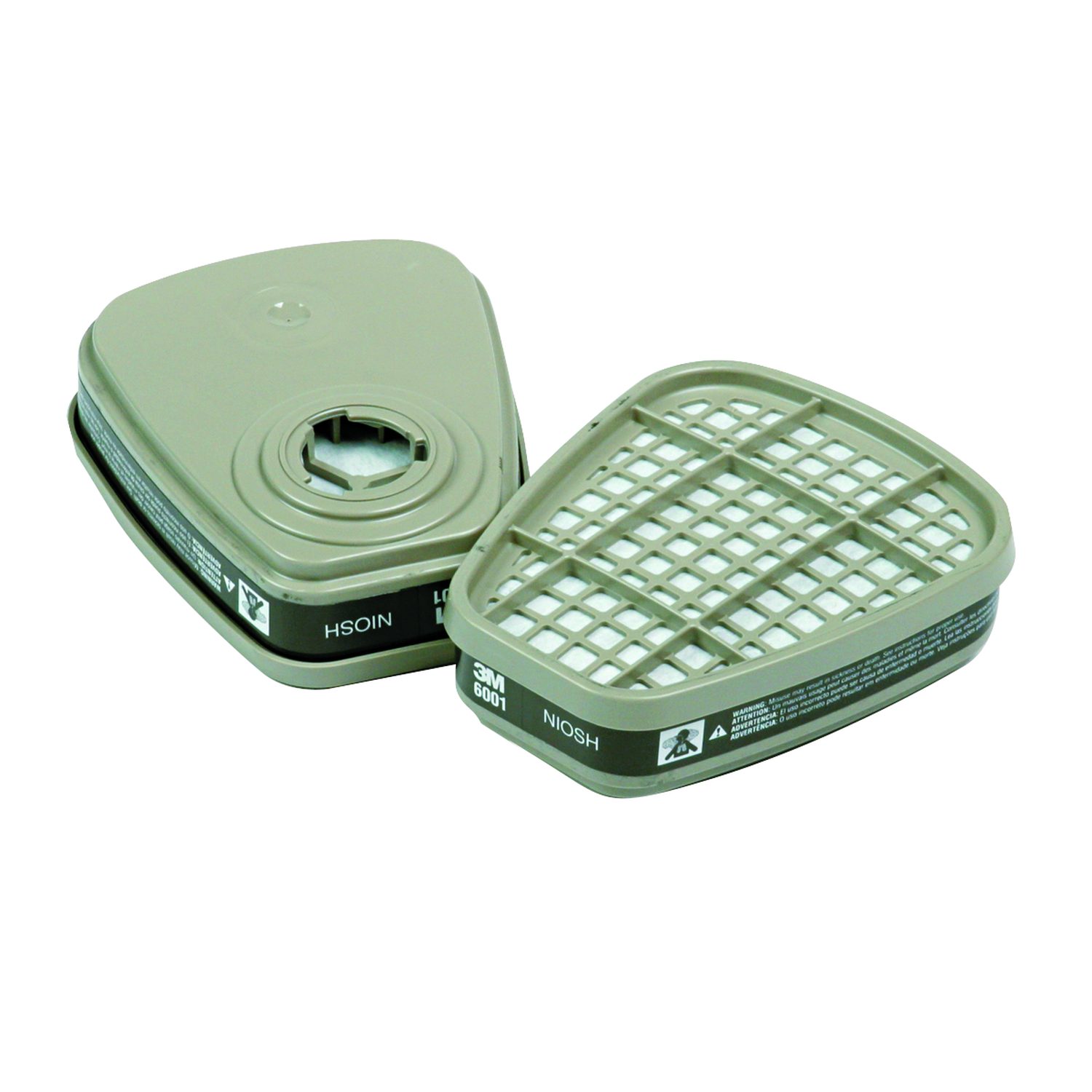 5-Pair 6001 Respirator Cartridges - Organic Vapor & Dust Protection For 6200, 6800 Series Masks