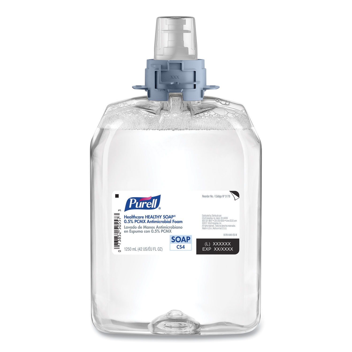  PURELL 5178-03 Healthcare HEALTHY SOAP 0.5% PCMX Antimicrobial Foam, For CS4 Dispensers, 1,250 mL, 3/CT (GOJ517803) 