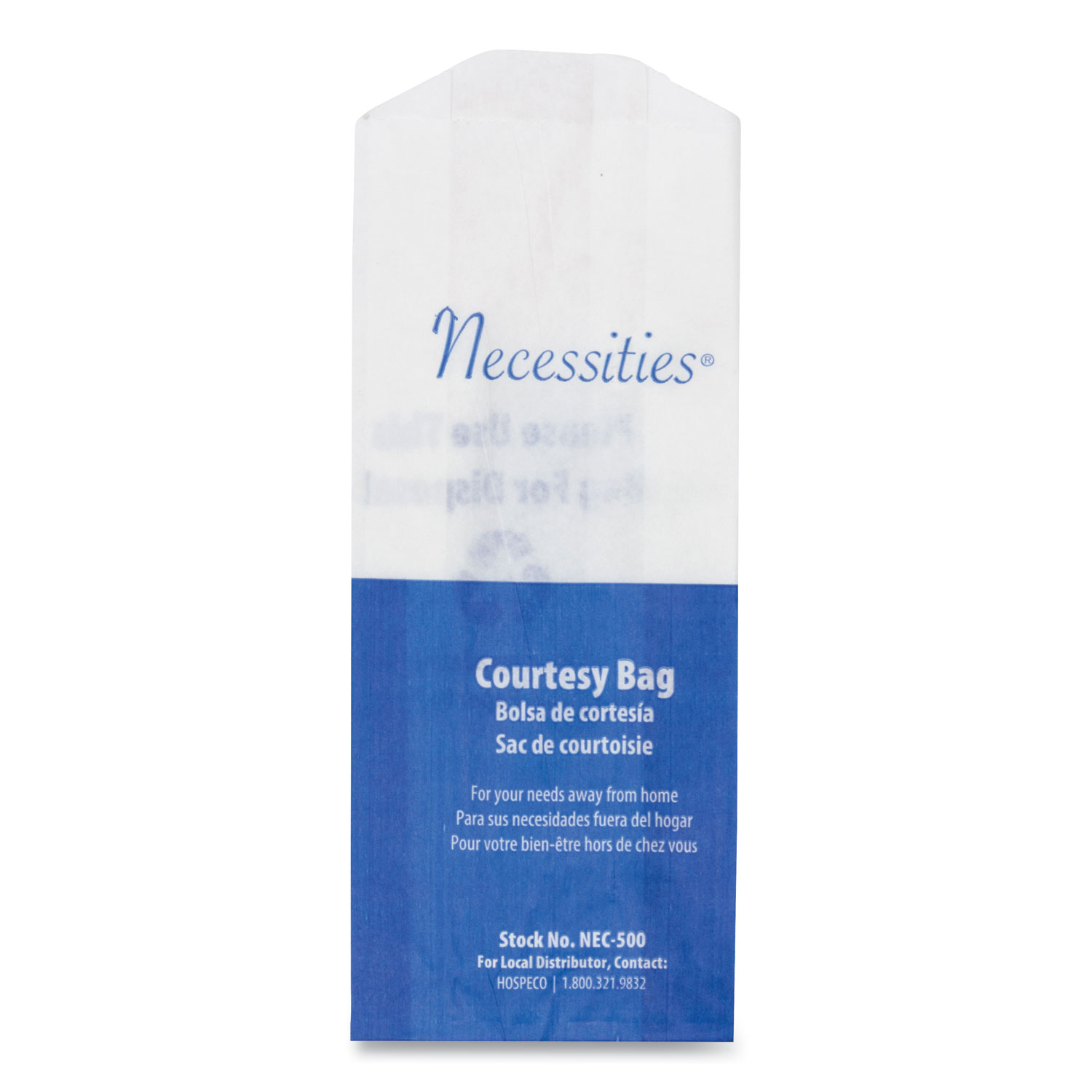 HOSPECO NEC-500 Feminine Hygiene Convenience Disposal Bag, 3 x 7.75, White, 500/Carton (HOSNEC500) 