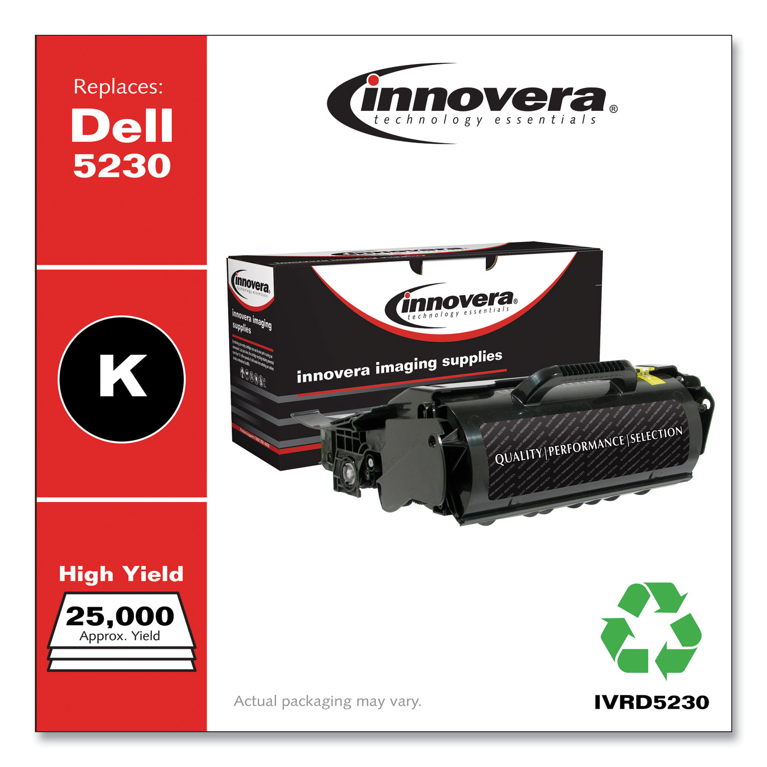  Innovera IVRD5230 Remanufactured 330-6958 (5230) Toner, 21000 Page-Yield, Black (IVRD5230) 