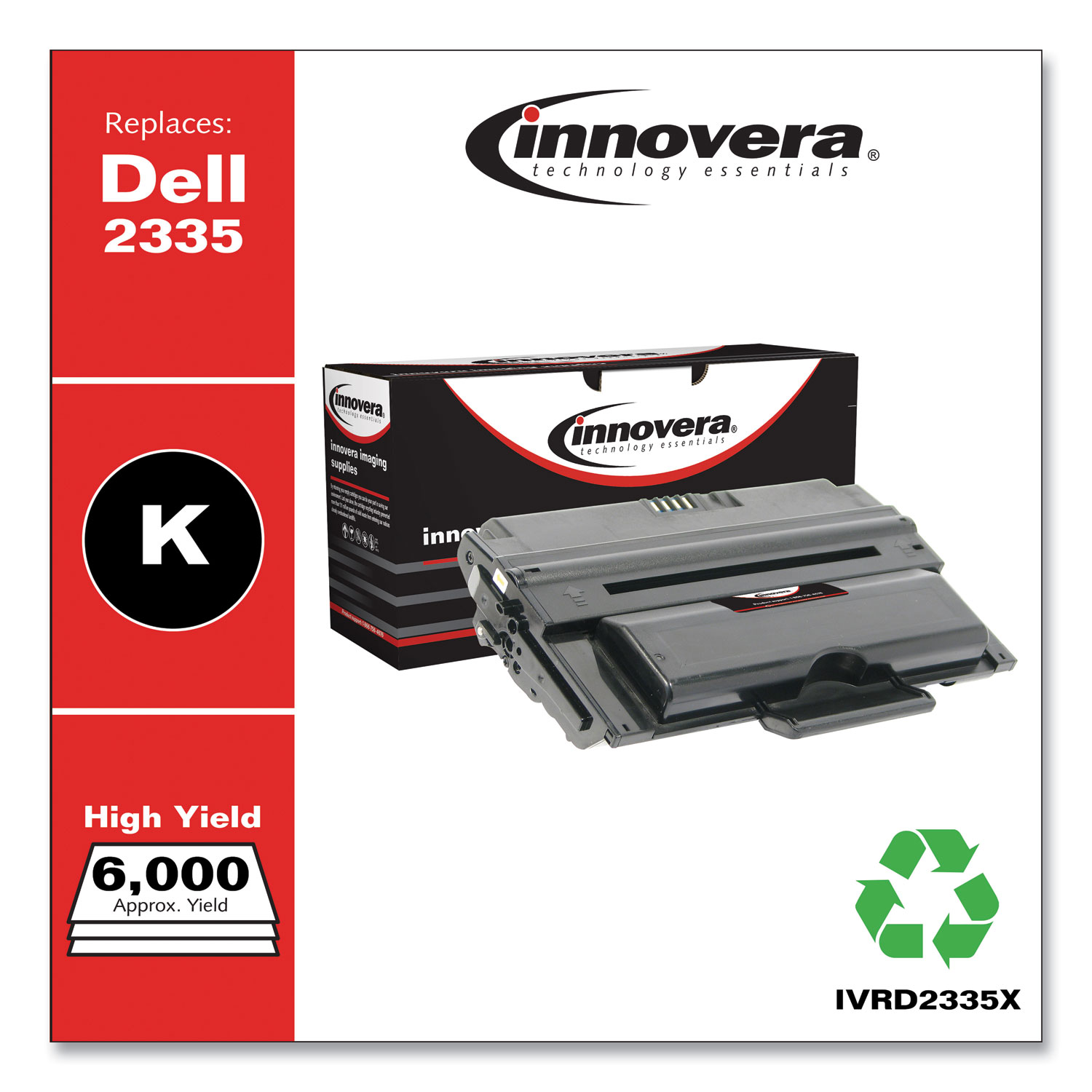  Innovera IVRD2335X Remanufactured 330-2209 (2335) High-Yield Toner, 6000 Page-Yield, Black (IVRD2335X) 