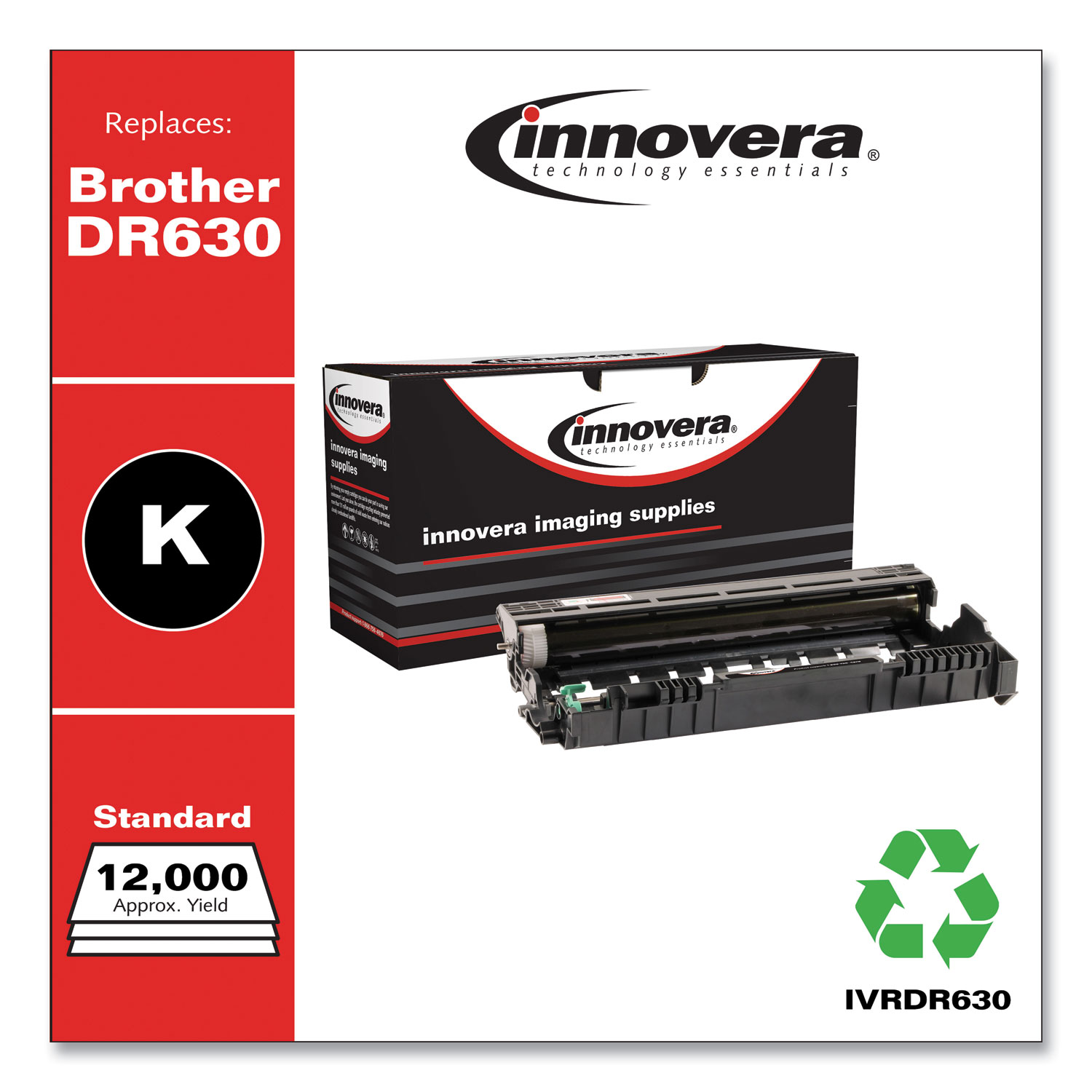  Innovera IVRDR630 Remanufactured DR630 Drum Unit, 12000 Page-Yield (IVRDR630) 