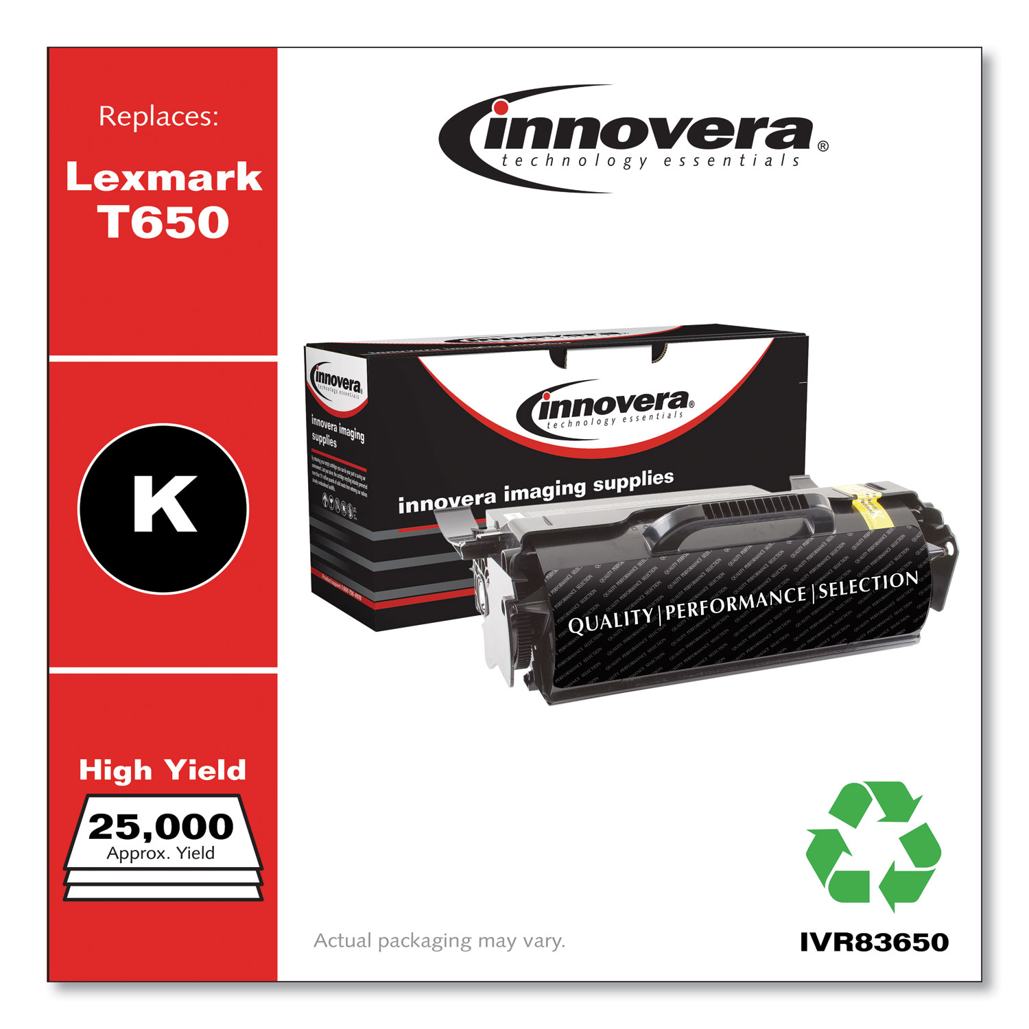  Innovera IVR83650 Remanufactured T650H21A (T650) Toner, 25000 Page-Yield, Black (IVR83650) 