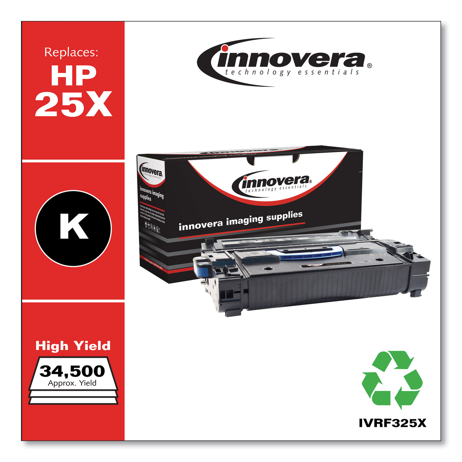  Innovera IVRF325X Remanufactured CF325X (25X) High-Yield Toner, 34500 Page-Yield, Black (IVRF325X) 
