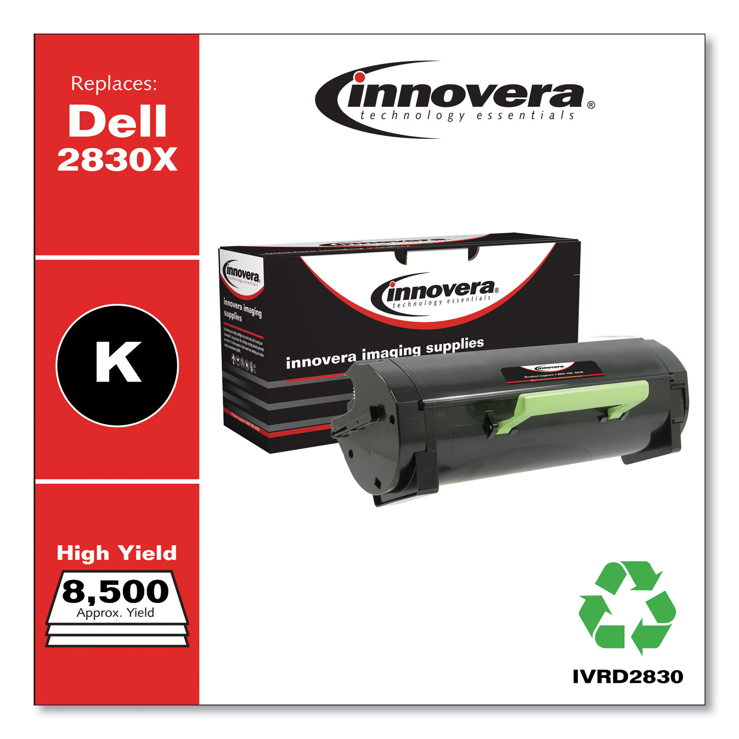  Innovera IVRD2830 Remanufactured S2830DN (S2830) High-Yield Toner, 8500 Page-Yield, Black (IVRD2830) 