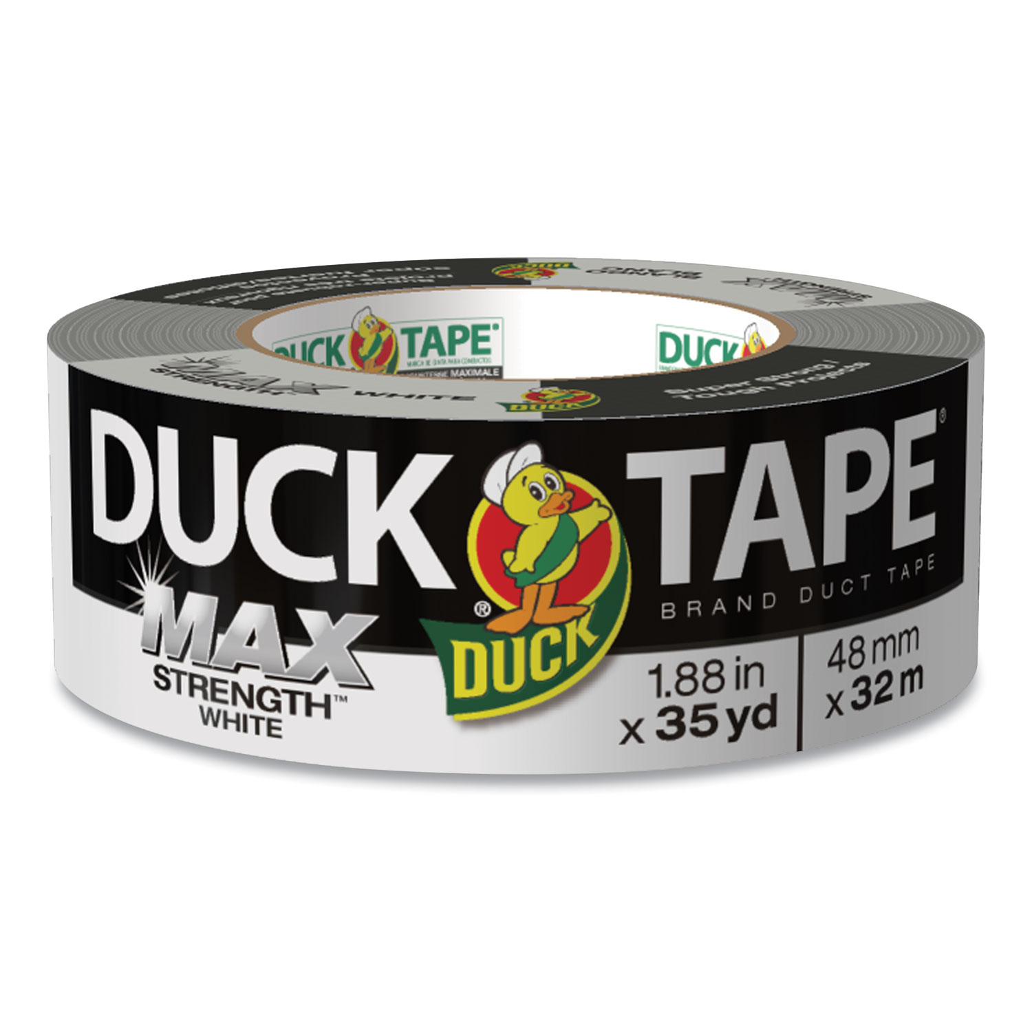  Duck 240866 MAX Duct Tape, 3 Core, 1.88 x 35 yds, White (DUC240866) 