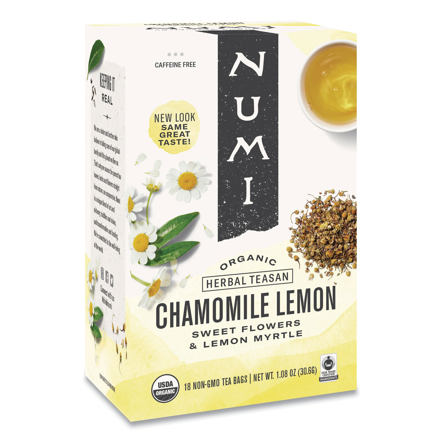 Organic Teas and Teasans, 1.8 oz, Chamomile Lemon, 18/Box