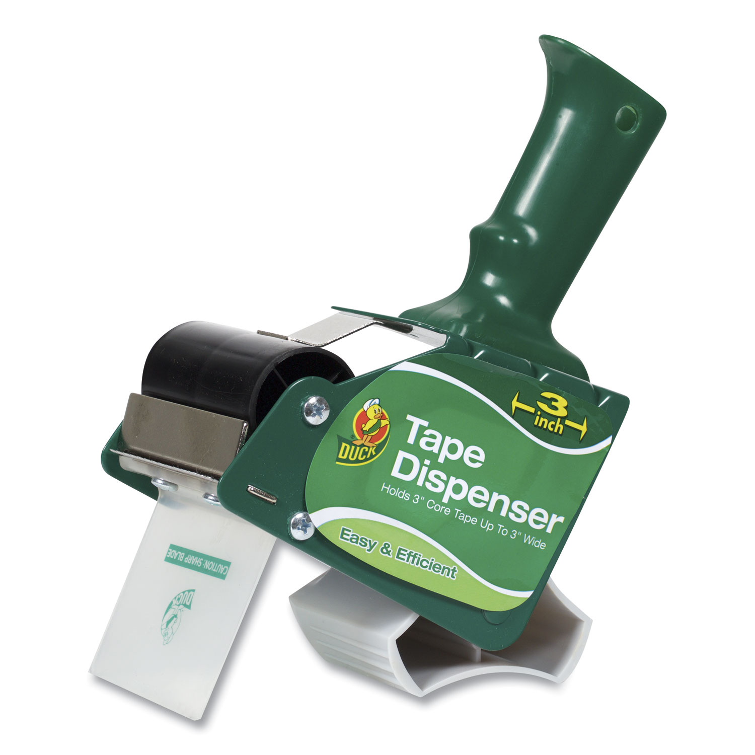 Extra-Wide Packaging Tape Dispenser, 3" Core, Green