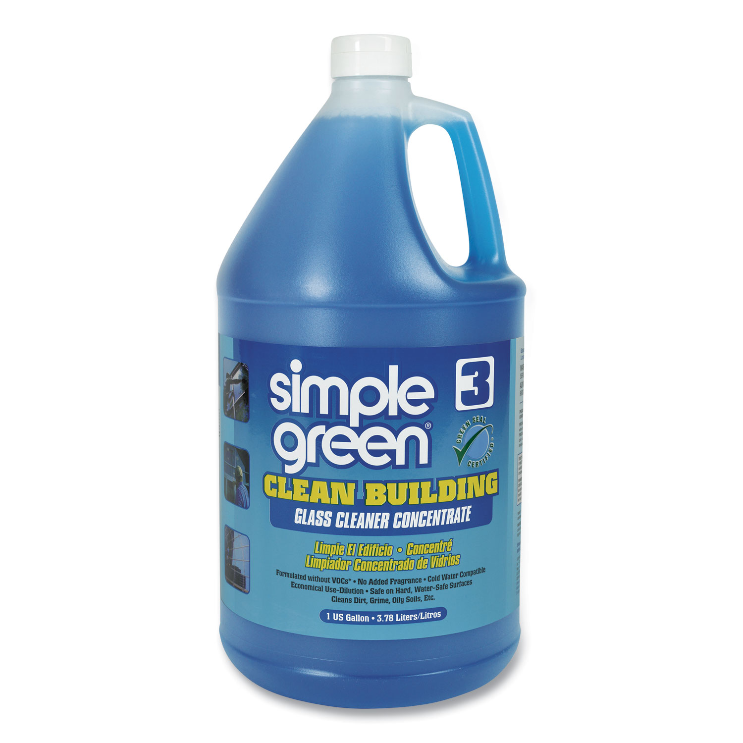  Simple Green 1210000211301 Clean Building Glass Cleaner Concentrate, Unscented, 1gal Bottle (SMP11301) 